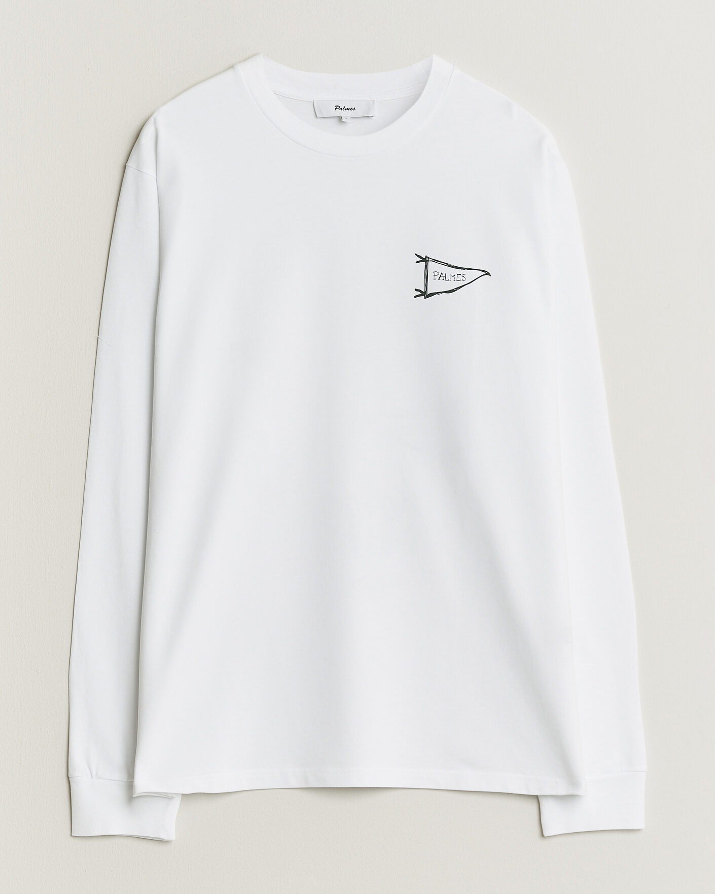 Herr | T-Shirts | Palmes | Pennant Long Sleeve T-Shirt White