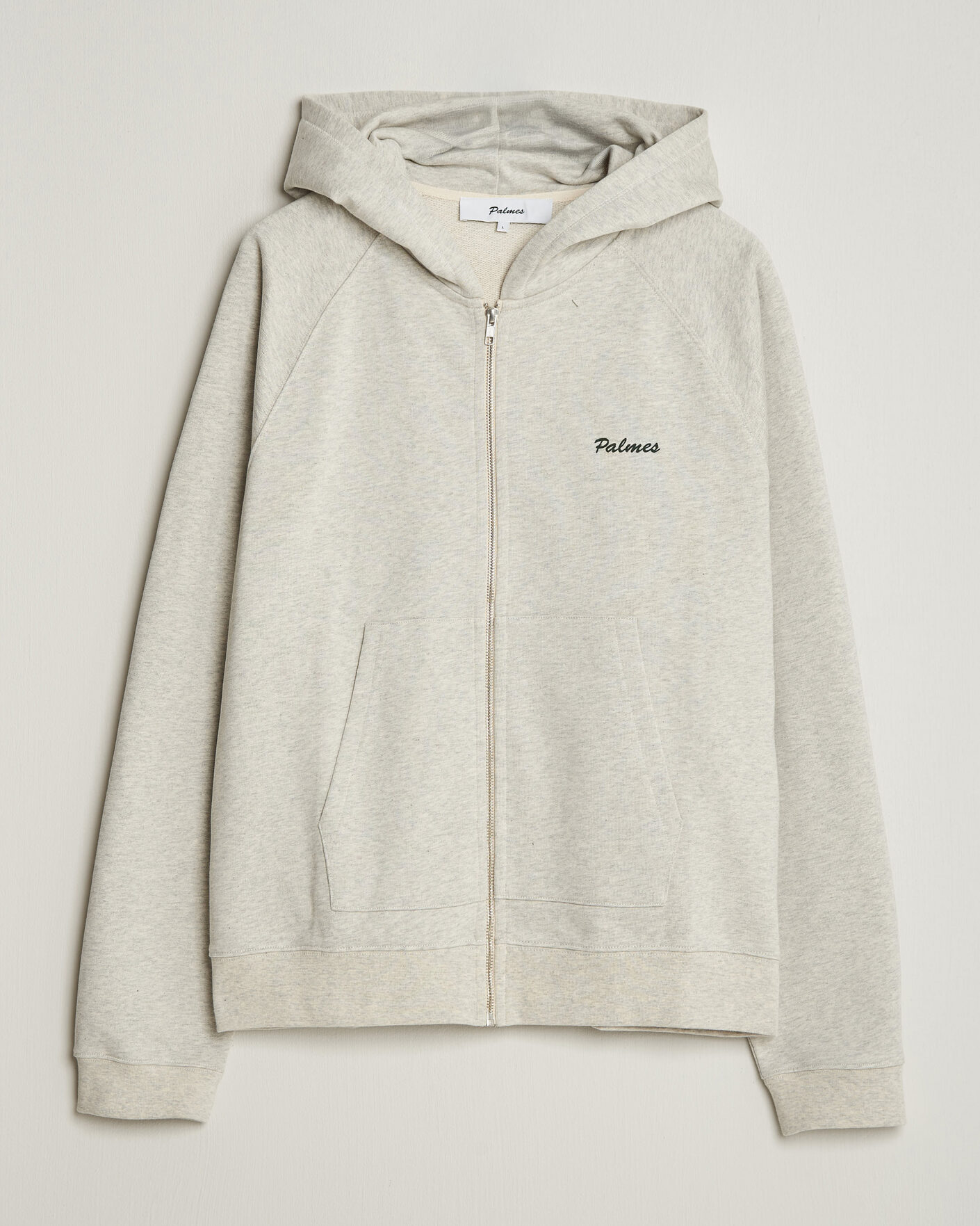 Herr | Tröjor | Palmes | Logo Zip Hoodie Grey Melange