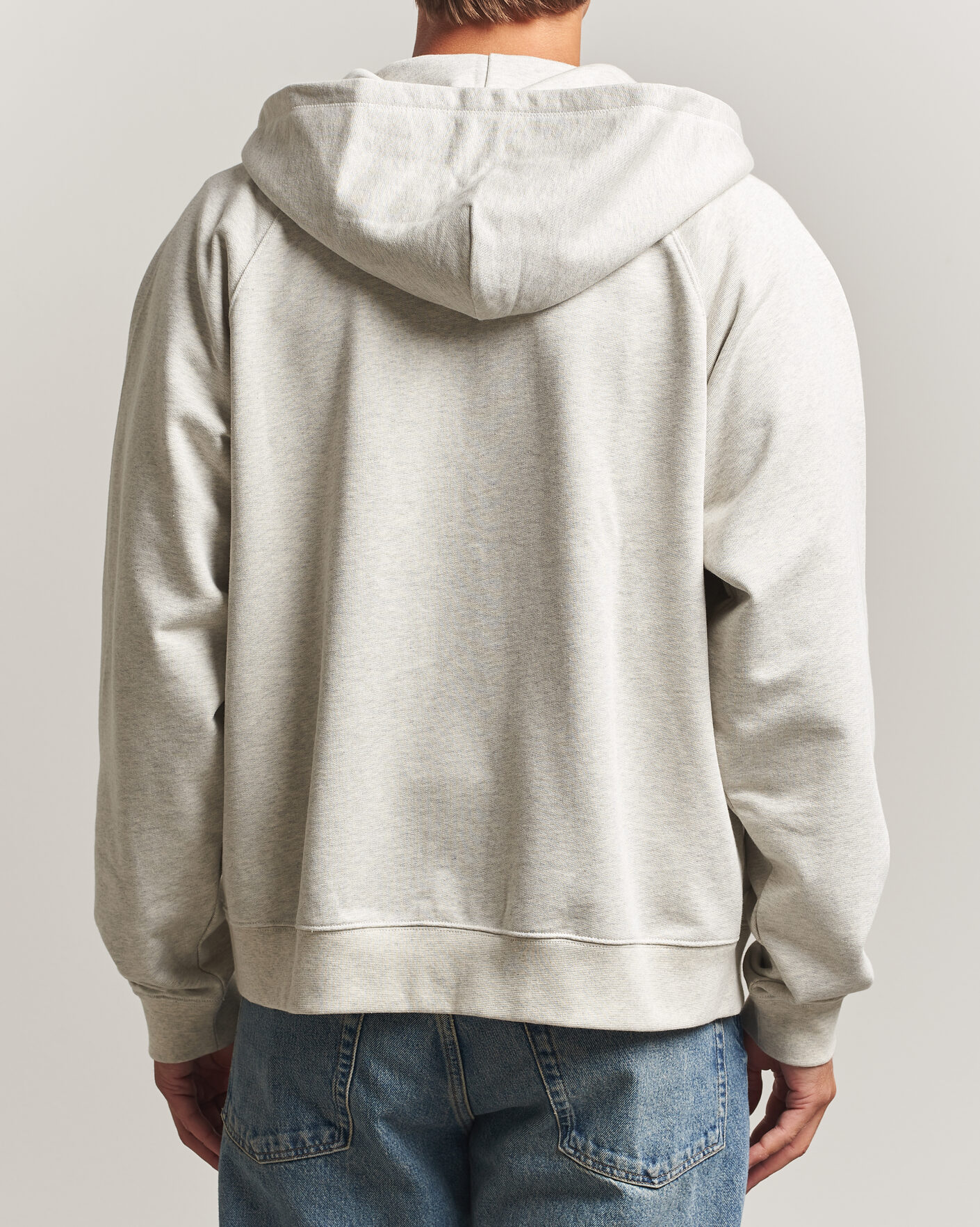 Herr | Tröjor | Palmes | Logo Zip Hoodie Grey Melange