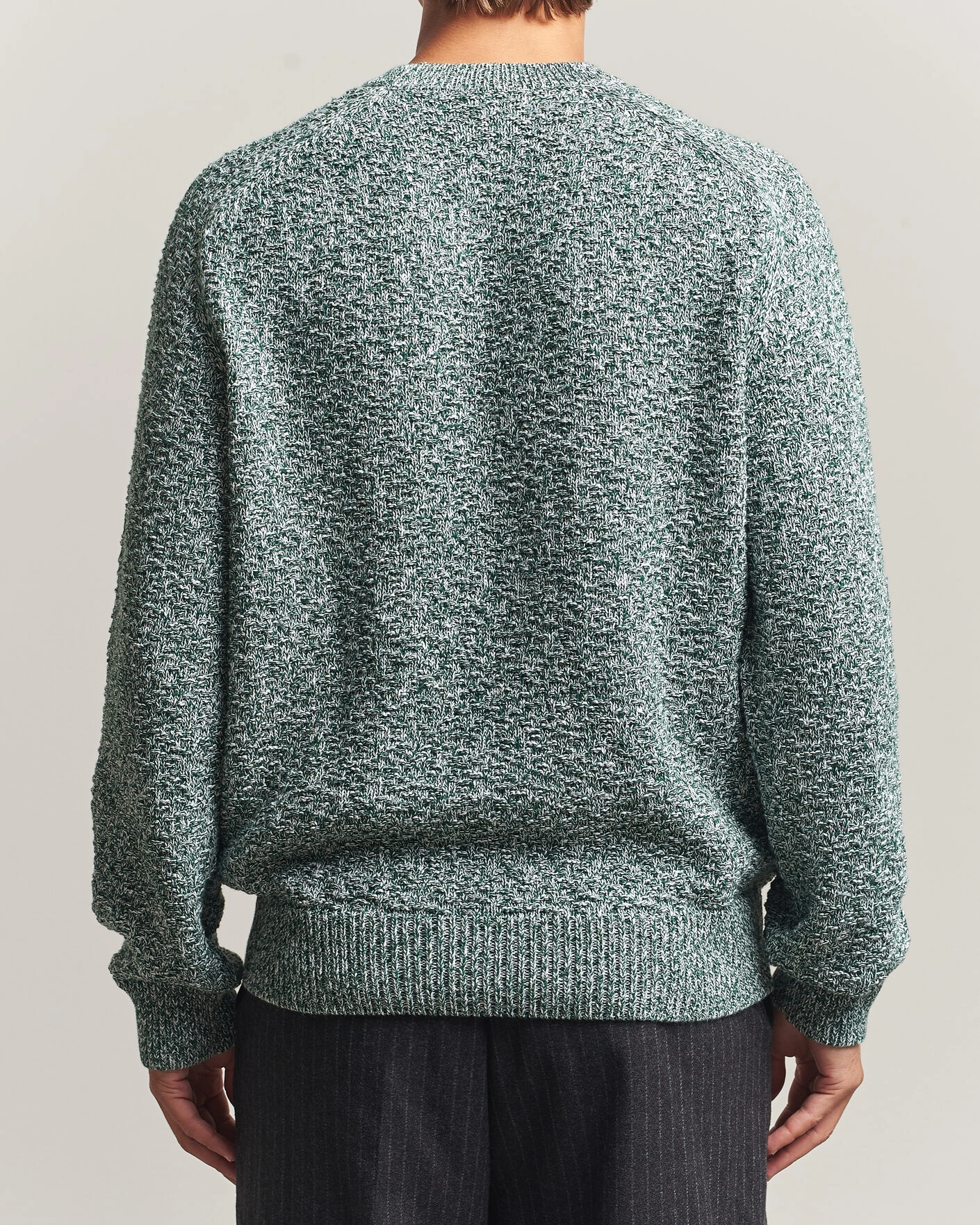 Herr | Tröjor | Palmes | Knitted Crew Neck Sweater Green Melange