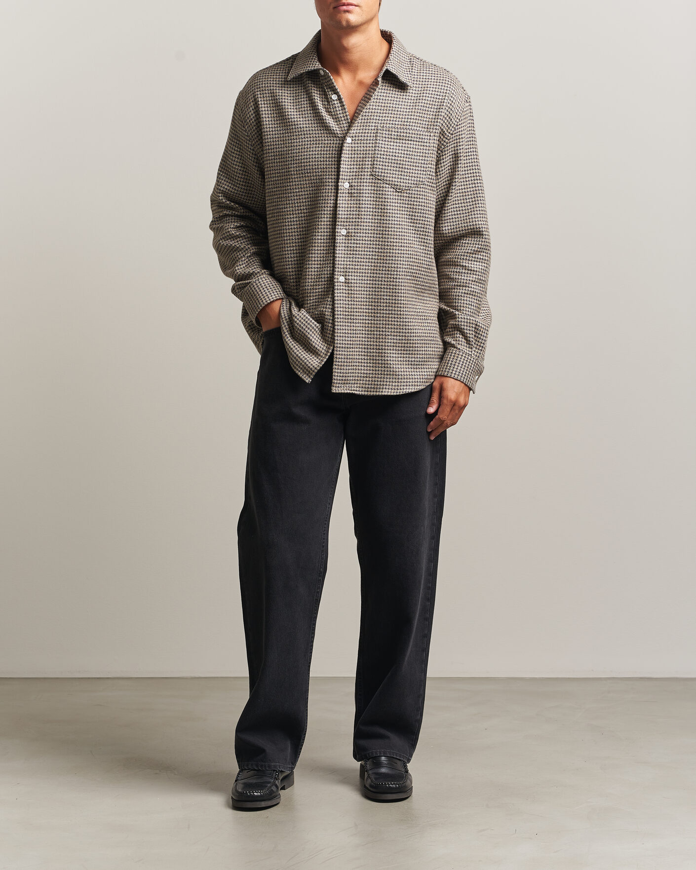 Herr | Skjortor | Palmes | Serve Shirt Olive Check