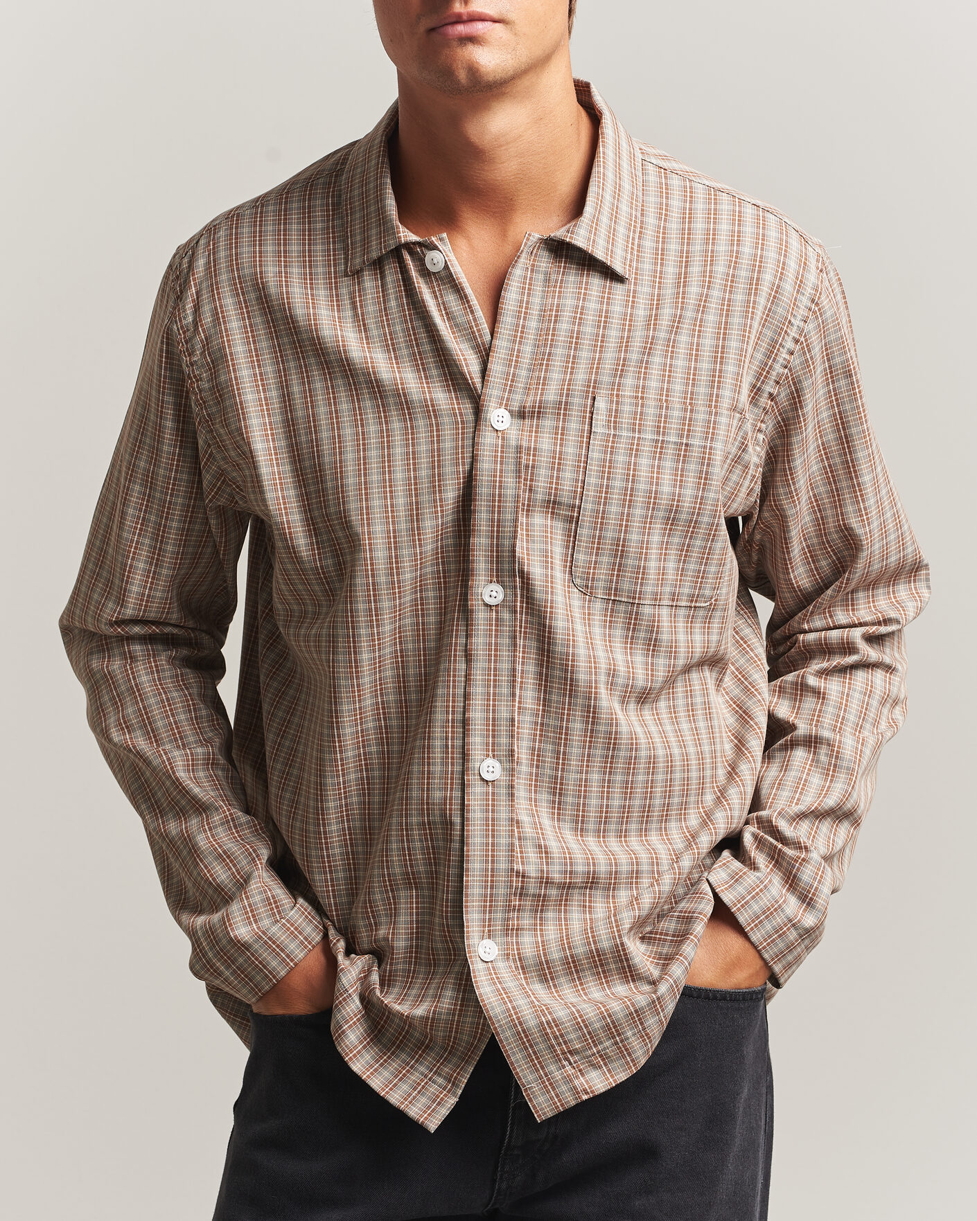Herr | Skjortor | Palmes | Fault Shirt Brown Check