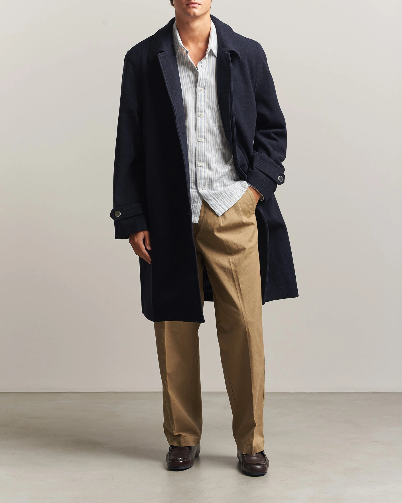 Herr | Jackor | Palmes | Cedric Wool Coat Navy