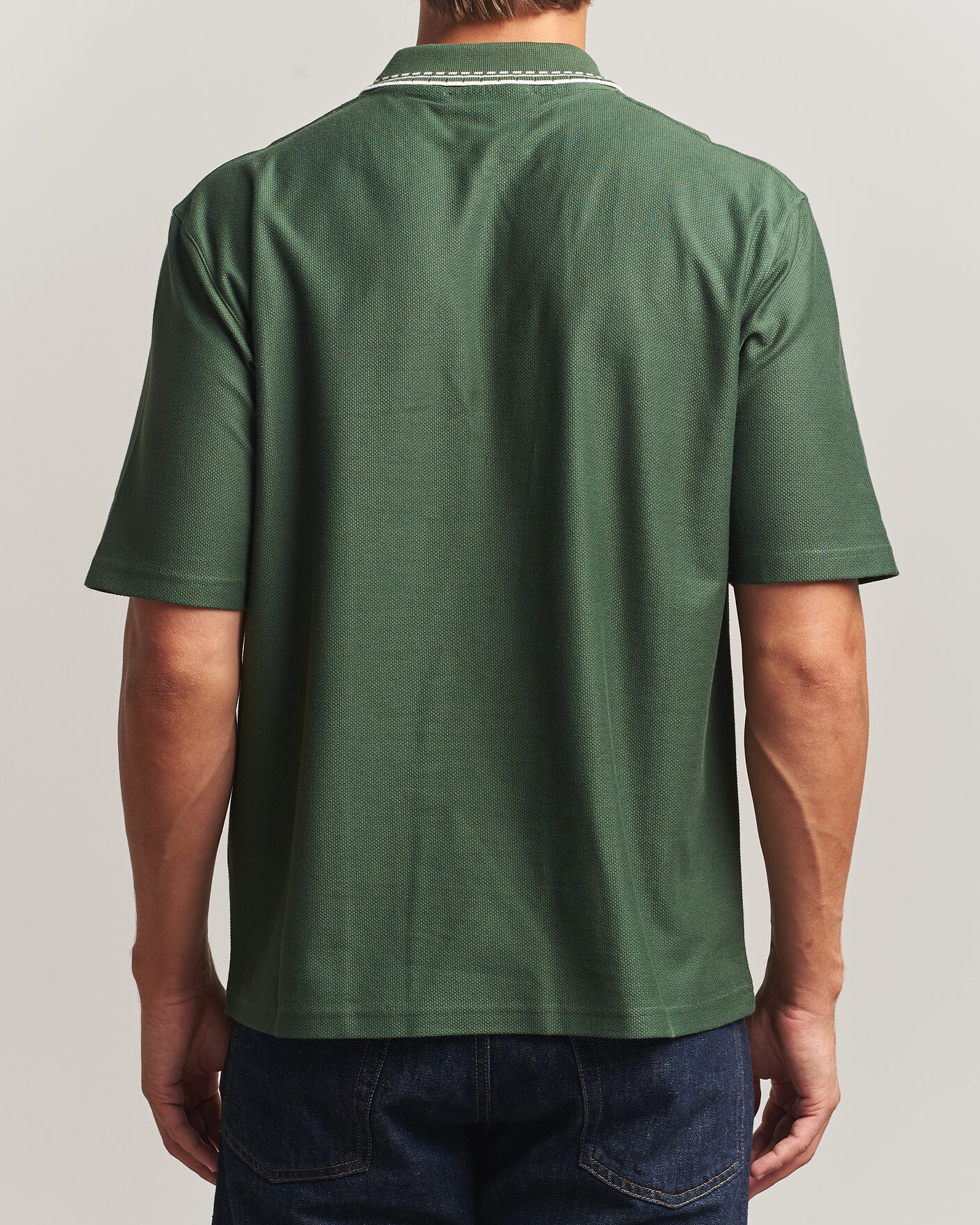 Herr | Pikéer | Palmes | Panel Zip Polo Green