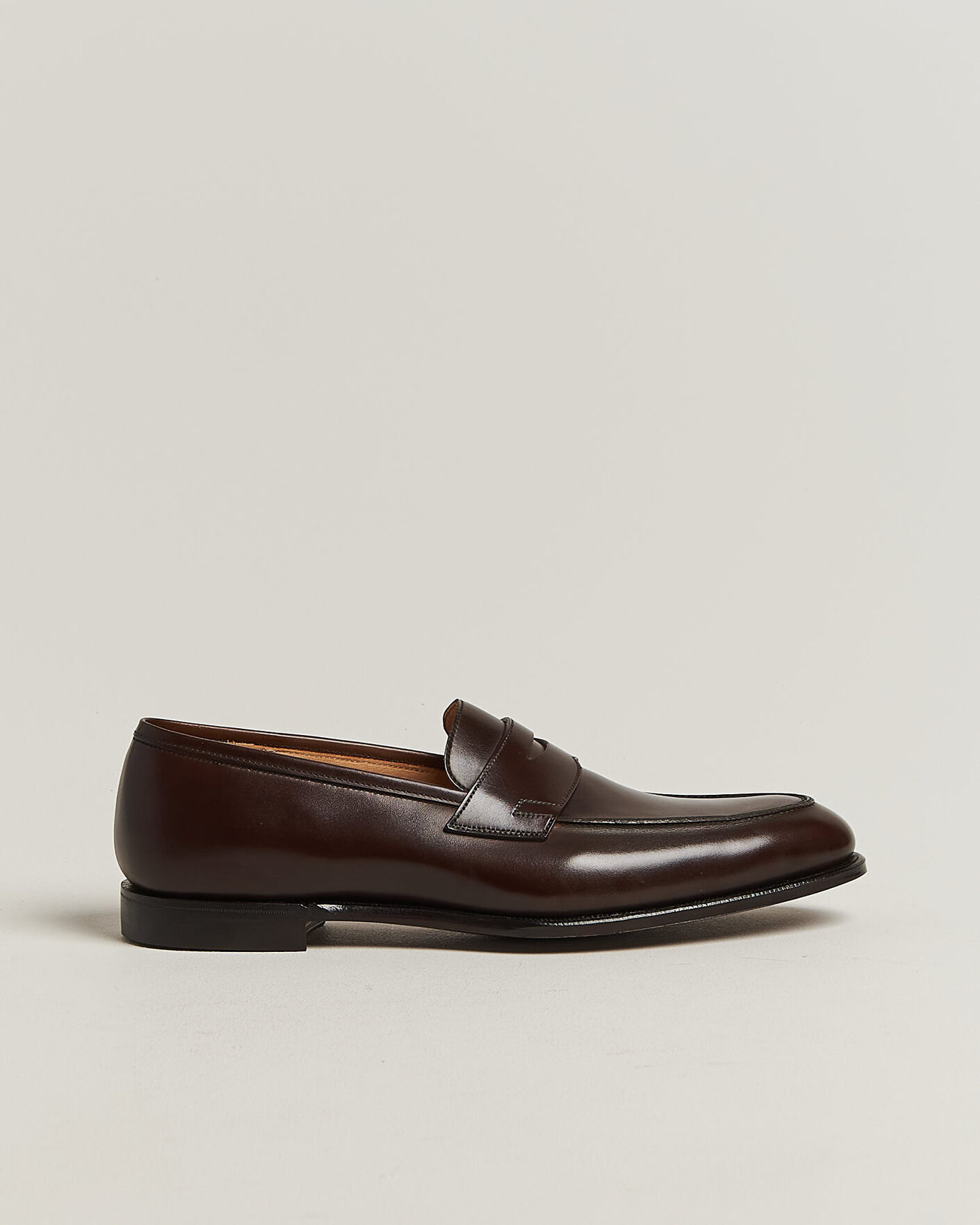 Herr | Loafers | Crockett & Jones | Crawford Handgrade Penny Loafer Dk Brown Antique Calf