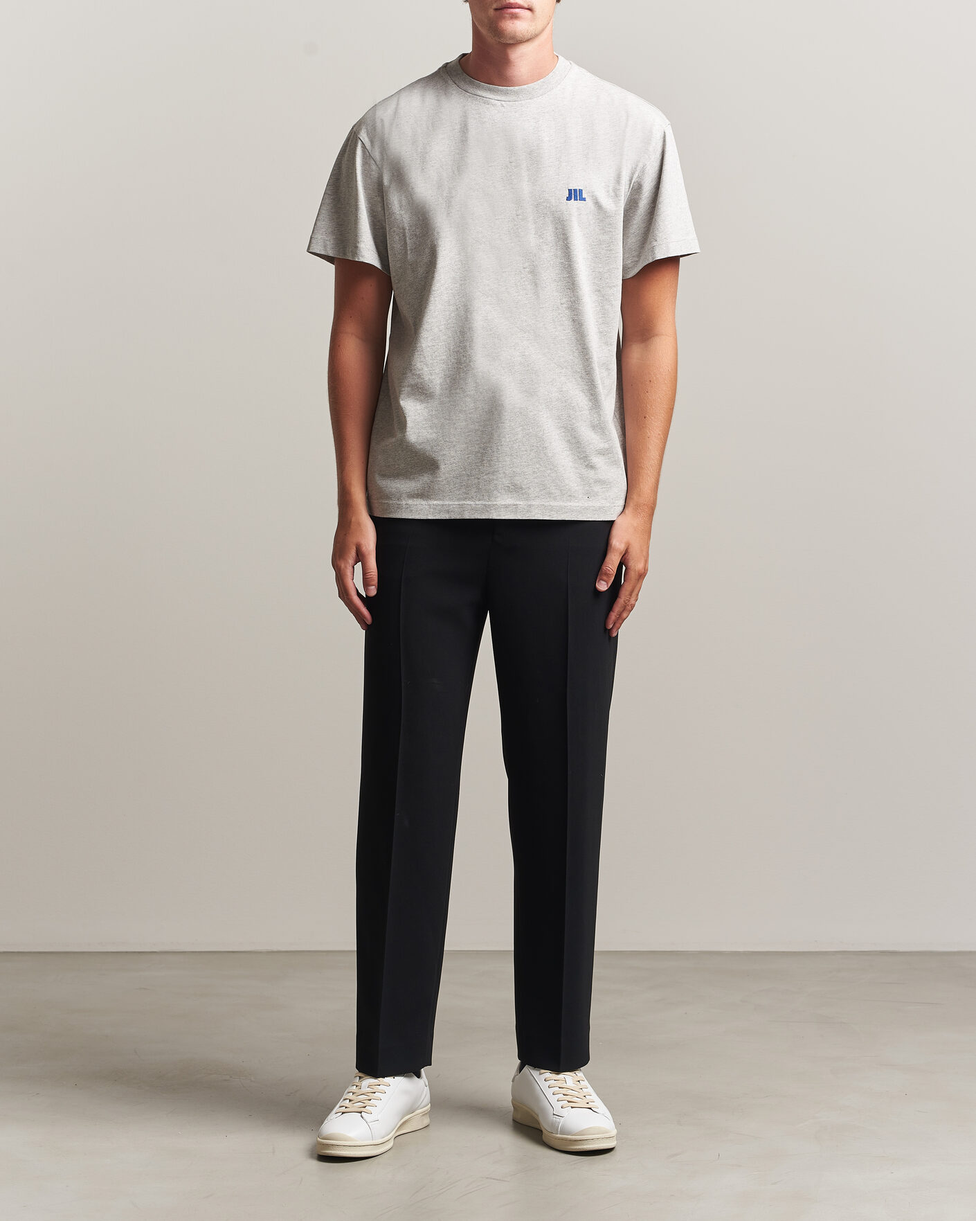 Herr | T-Shirts | Jil Sander | Short Sleeve Jil Logo T-Shirt Light Grey