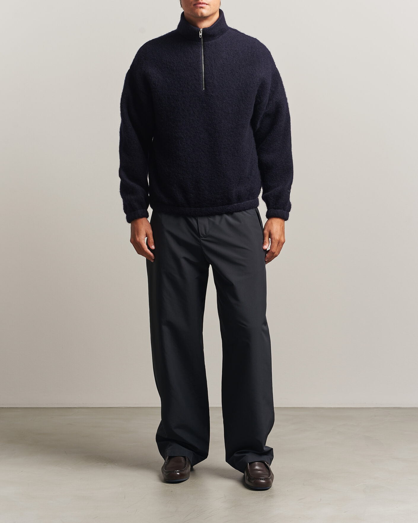 Herr | Tröjor | Jil Sander | Half Zip Fleece Sweater Navy