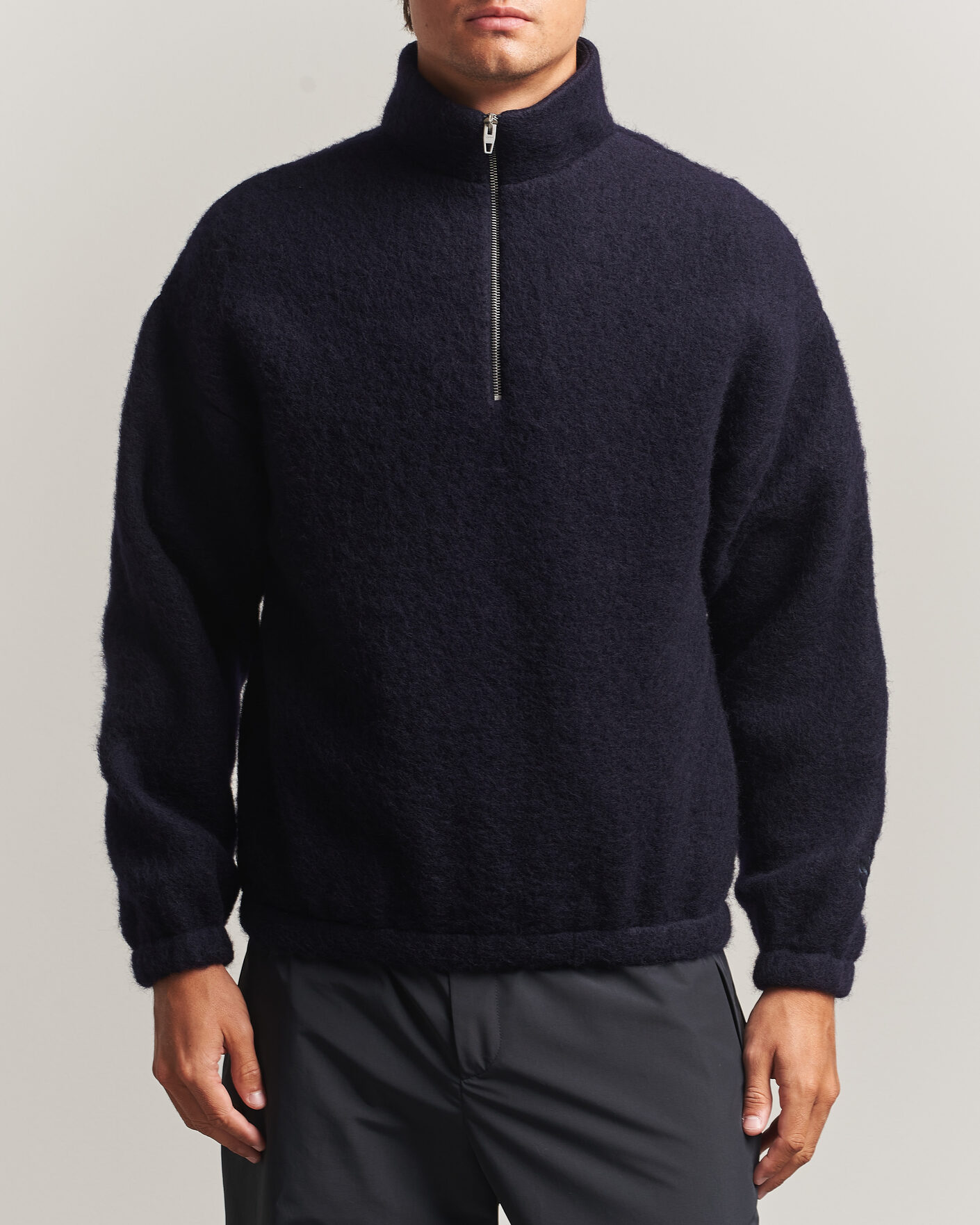 Herr | Tröjor | Jil Sander | Half Zip Fleece Sweater Navy