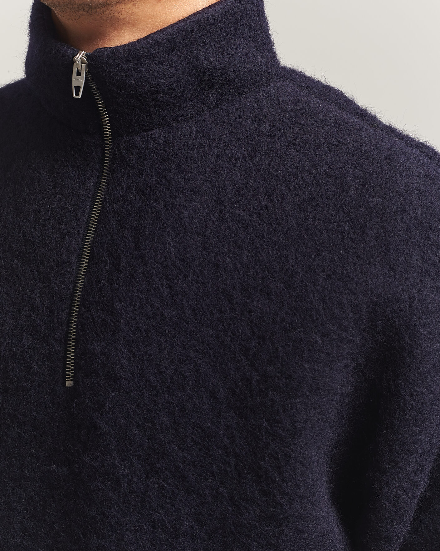Herr | Tröjor | Jil Sander | Half Zip Fleece Sweater Navy