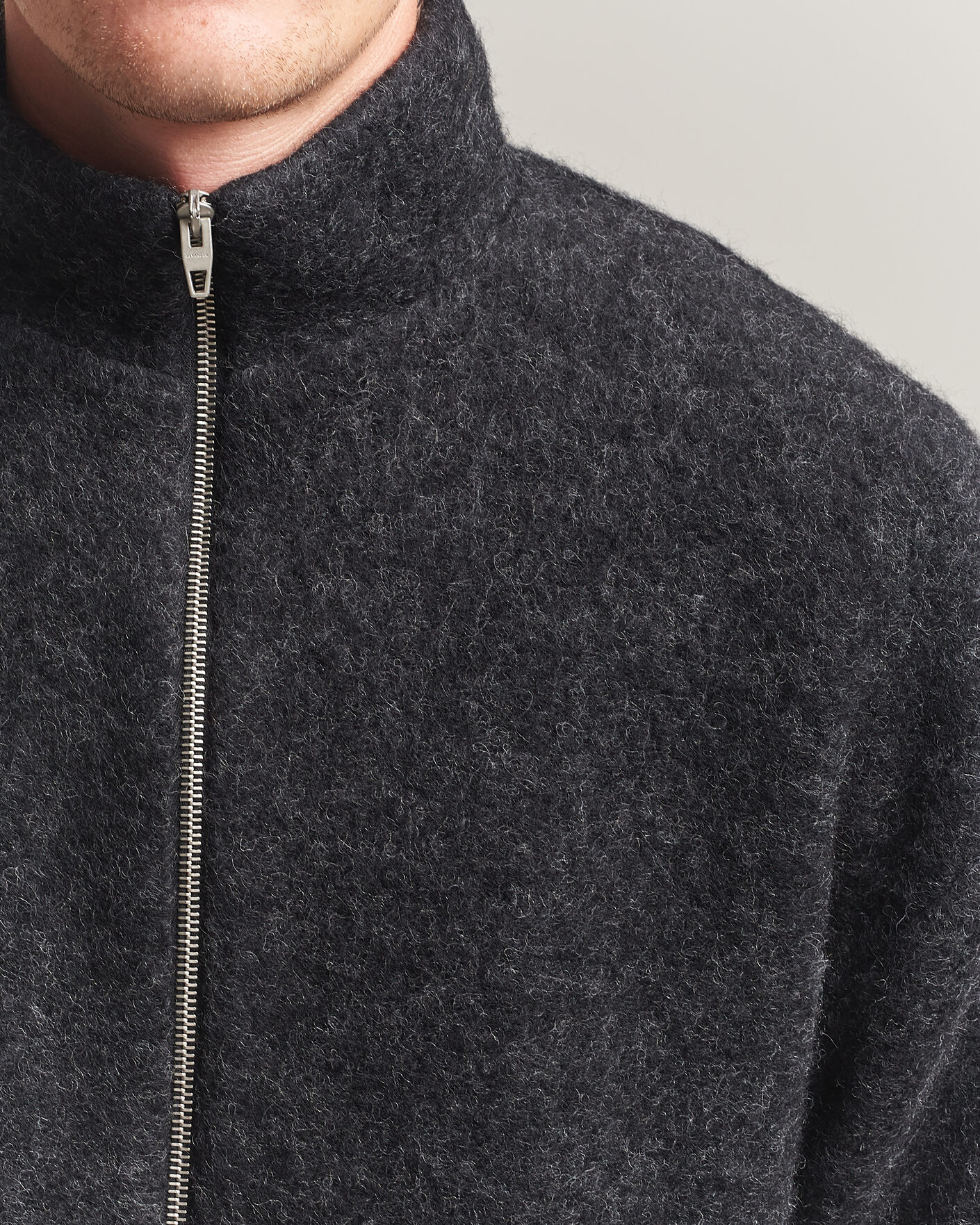 Herr | Jackor | Jil Sander | Full Zip Fleece Jacket Charcoal