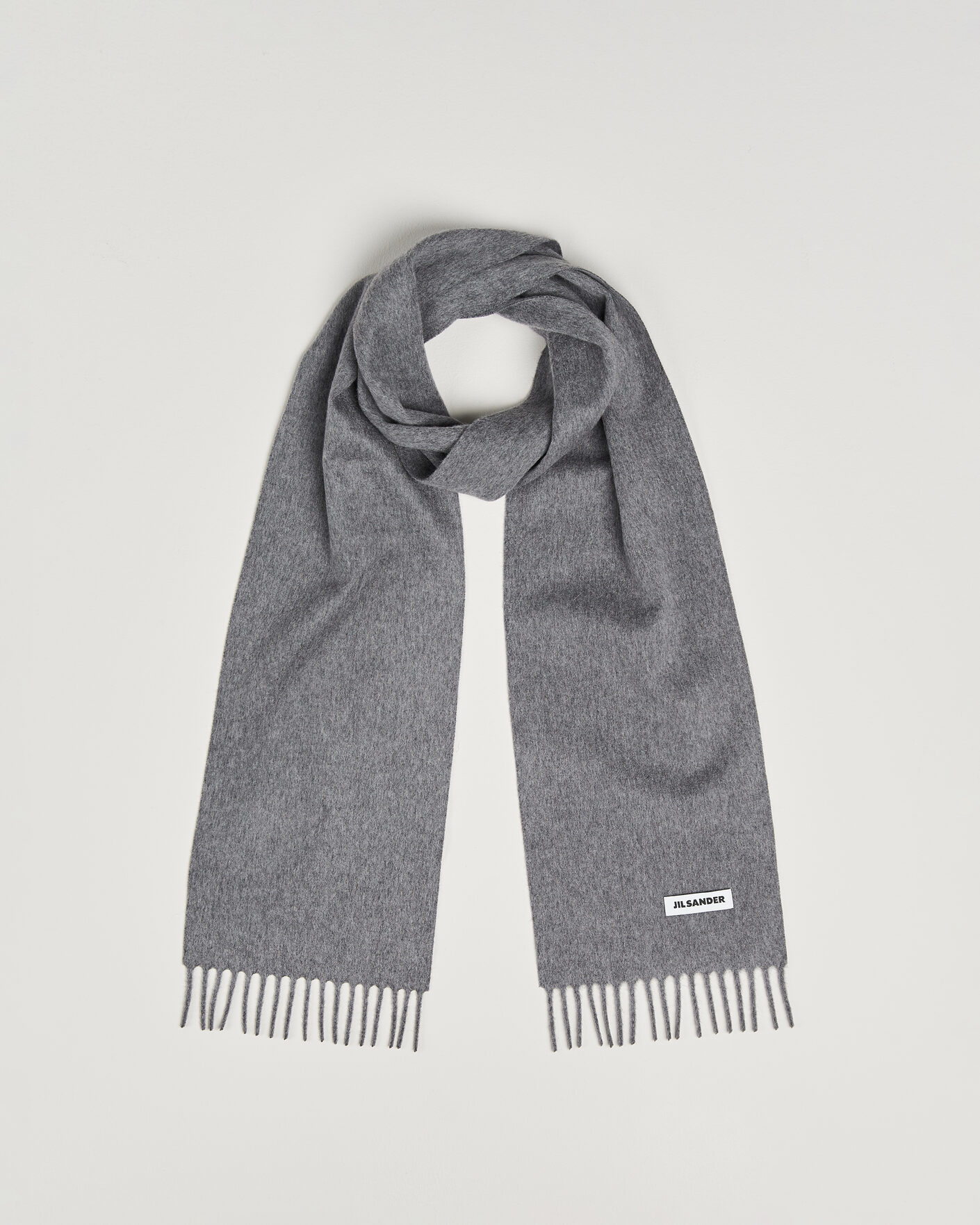 Herr | Halsdukar | Jil Sander | Plain Logo Scarf Grey Melange