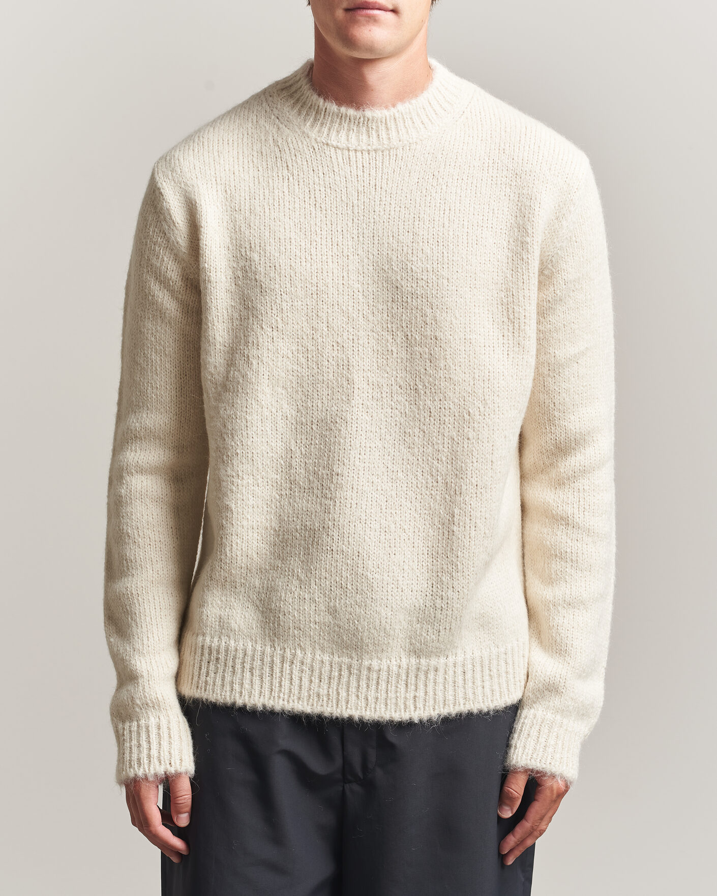 Herr | Tröjor | Jil Sander | Rib Knit Sweater Off White