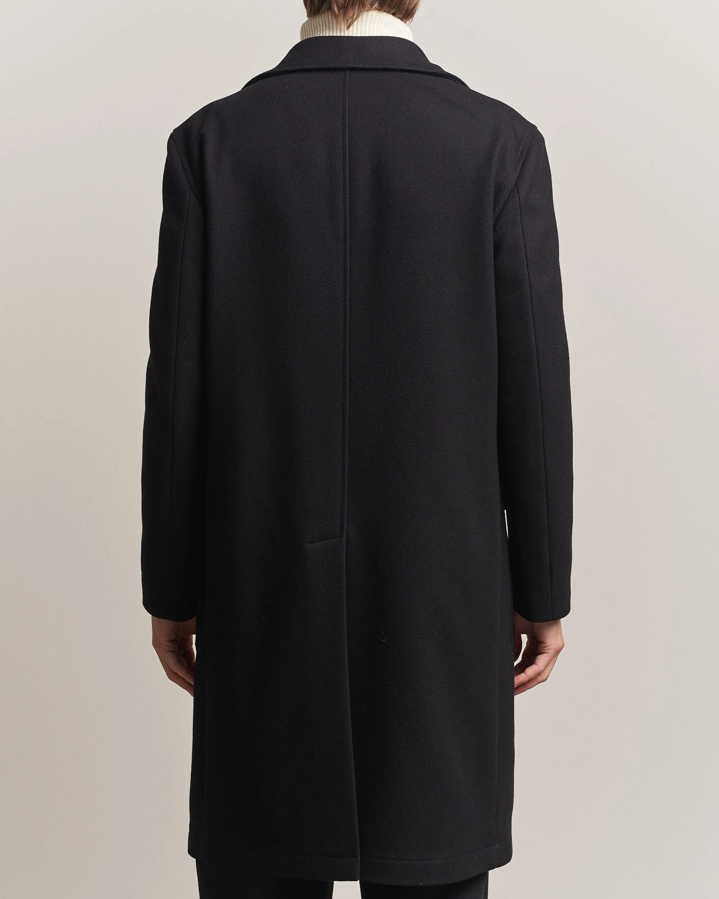Herr | Jackor | L.B.M. 1911 | Double Breasted Wool/Cashmere Coat Black