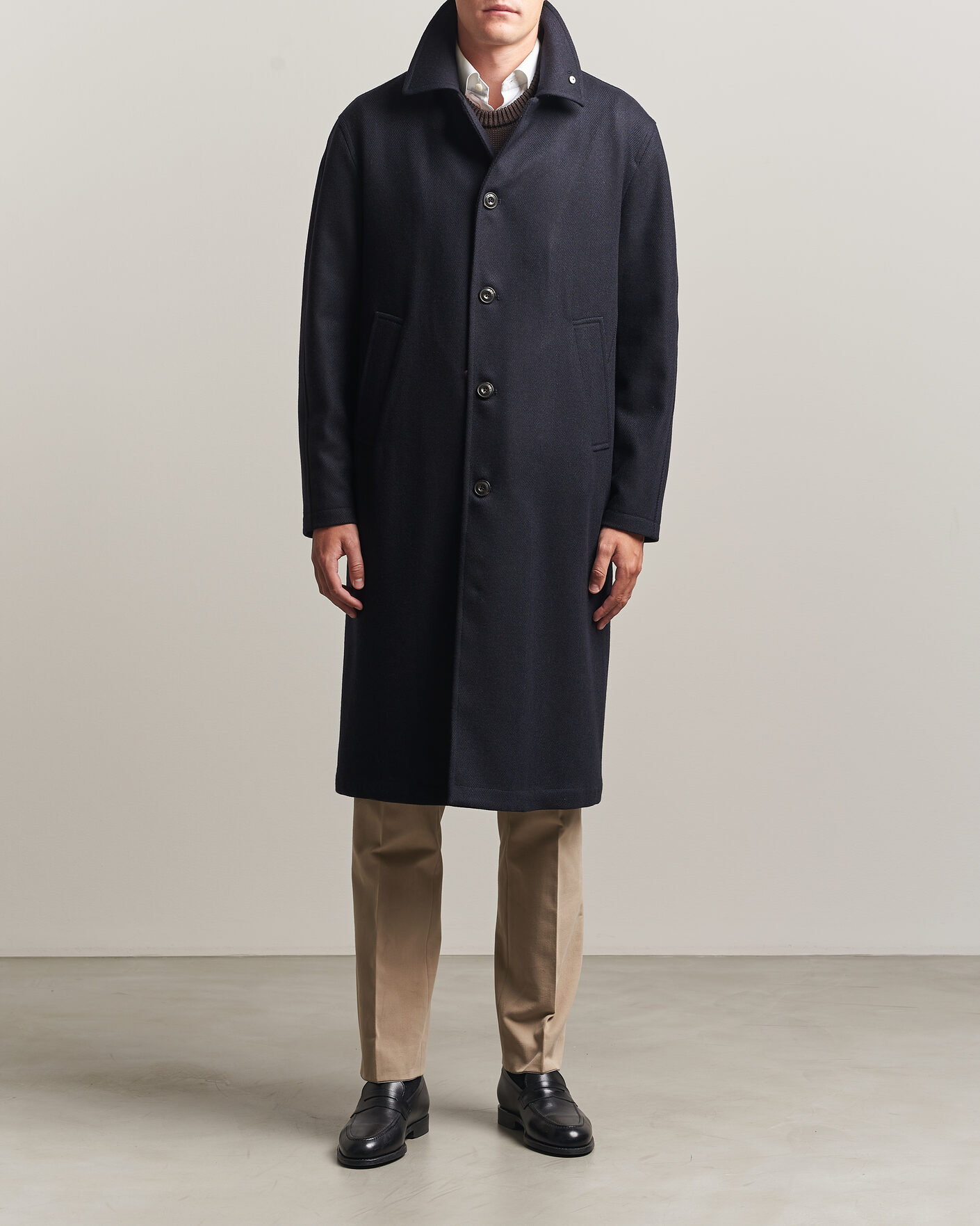 Herr | Jackor | L.B.M. 1911 | Wool/Cashmere Raglan Coat Navy