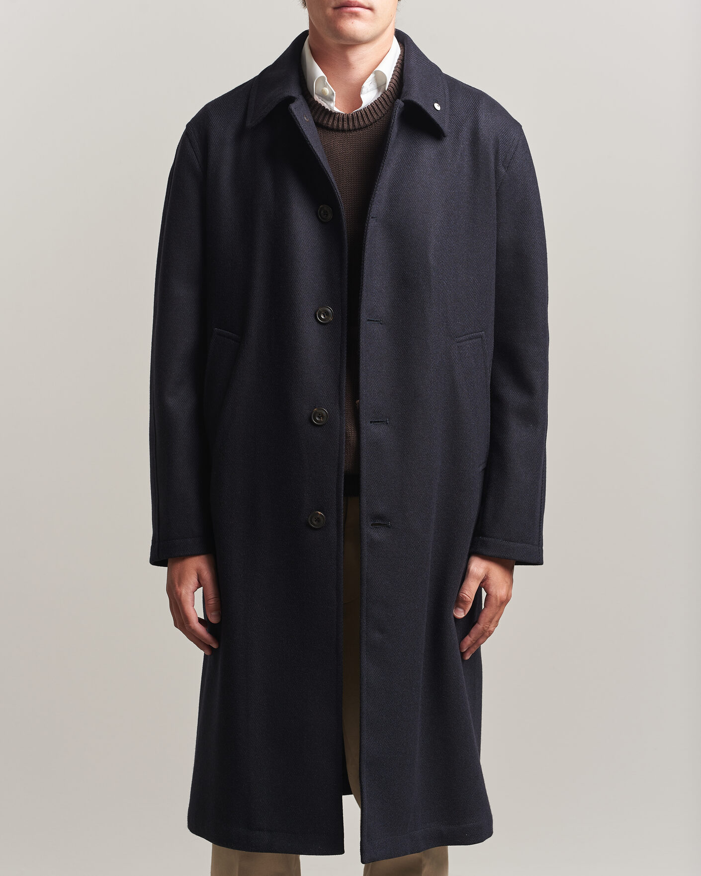 Herr | Jackor | L.B.M. 1911 | Wool/Cashmere Raglan Coat Navy