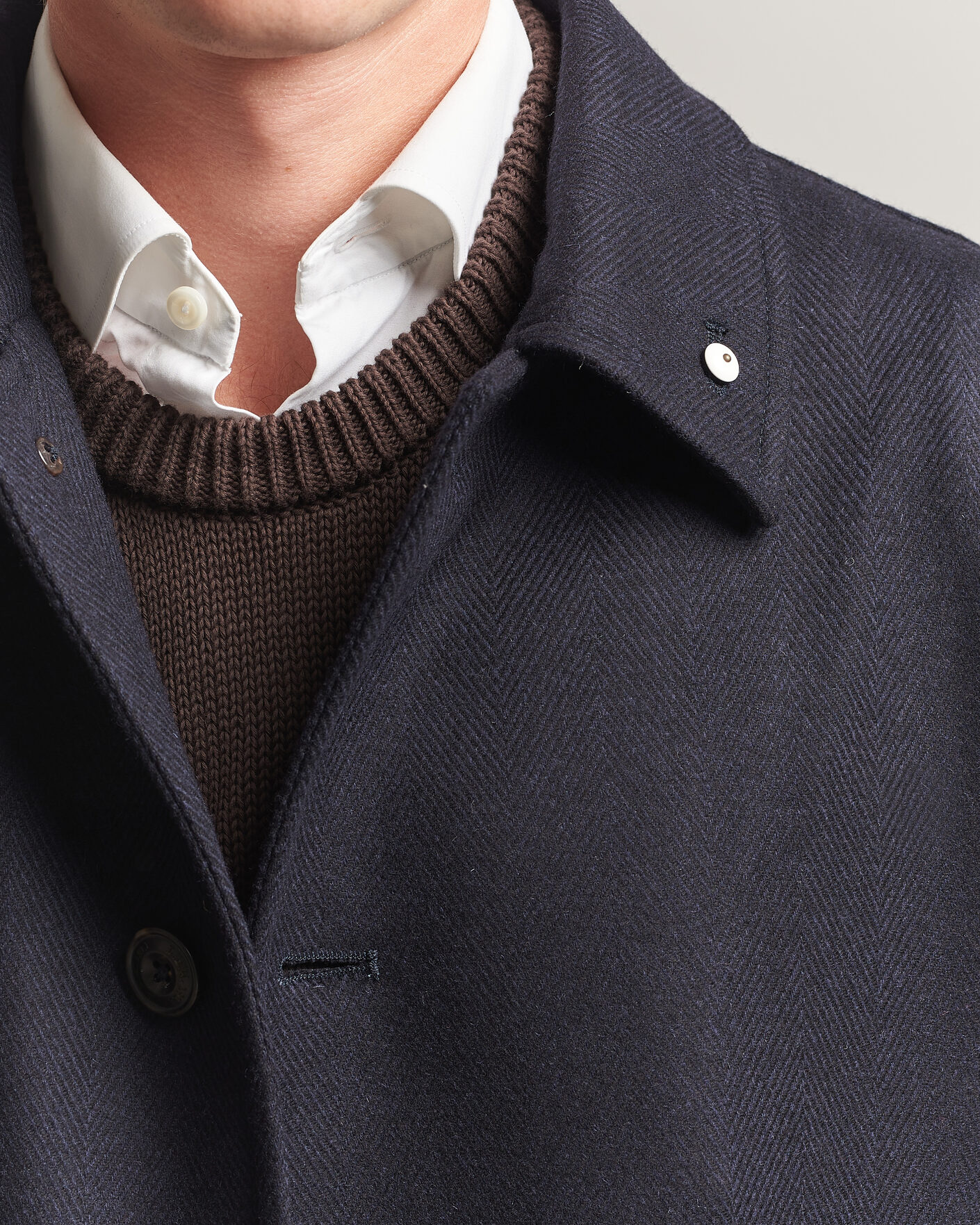 Herr | Jackor | L.B.M. 1911 | Wool/Cashmere Raglan Coat Navy