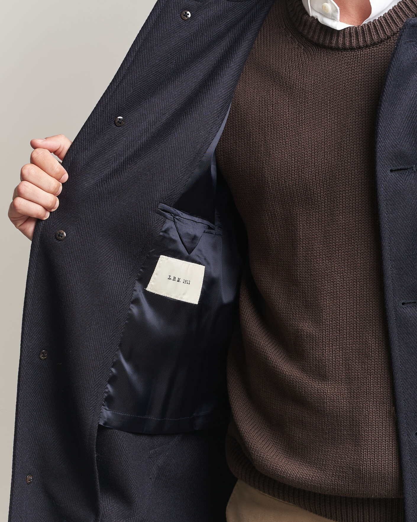 Herr | Jackor | L.B.M. 1911 | Wool/Cashmere Raglan Coat Navy