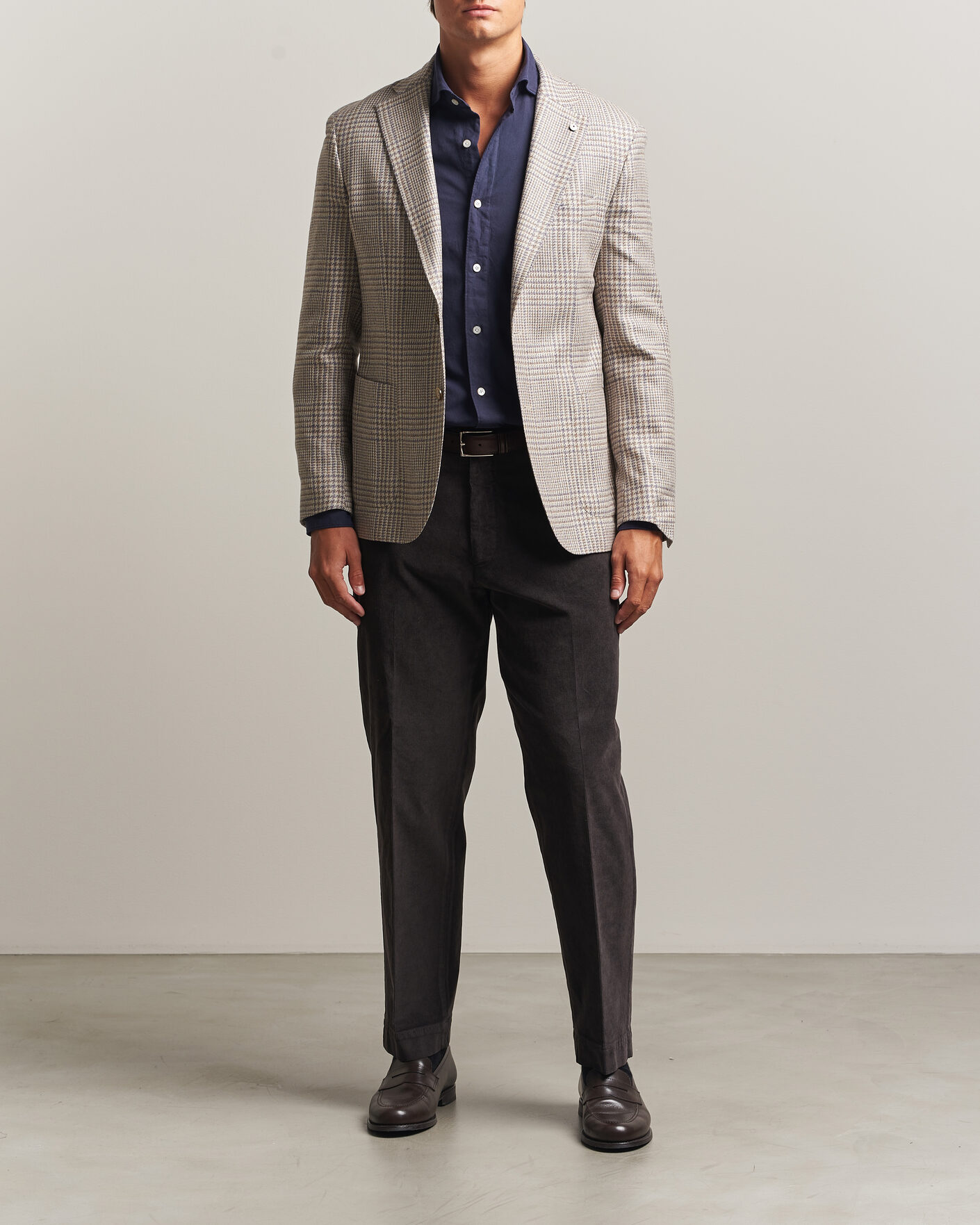 Herr | Kavajer | L.B.M. 1911 | Jack Regular Check Wool/Cashmere/Silk Blazer Brown