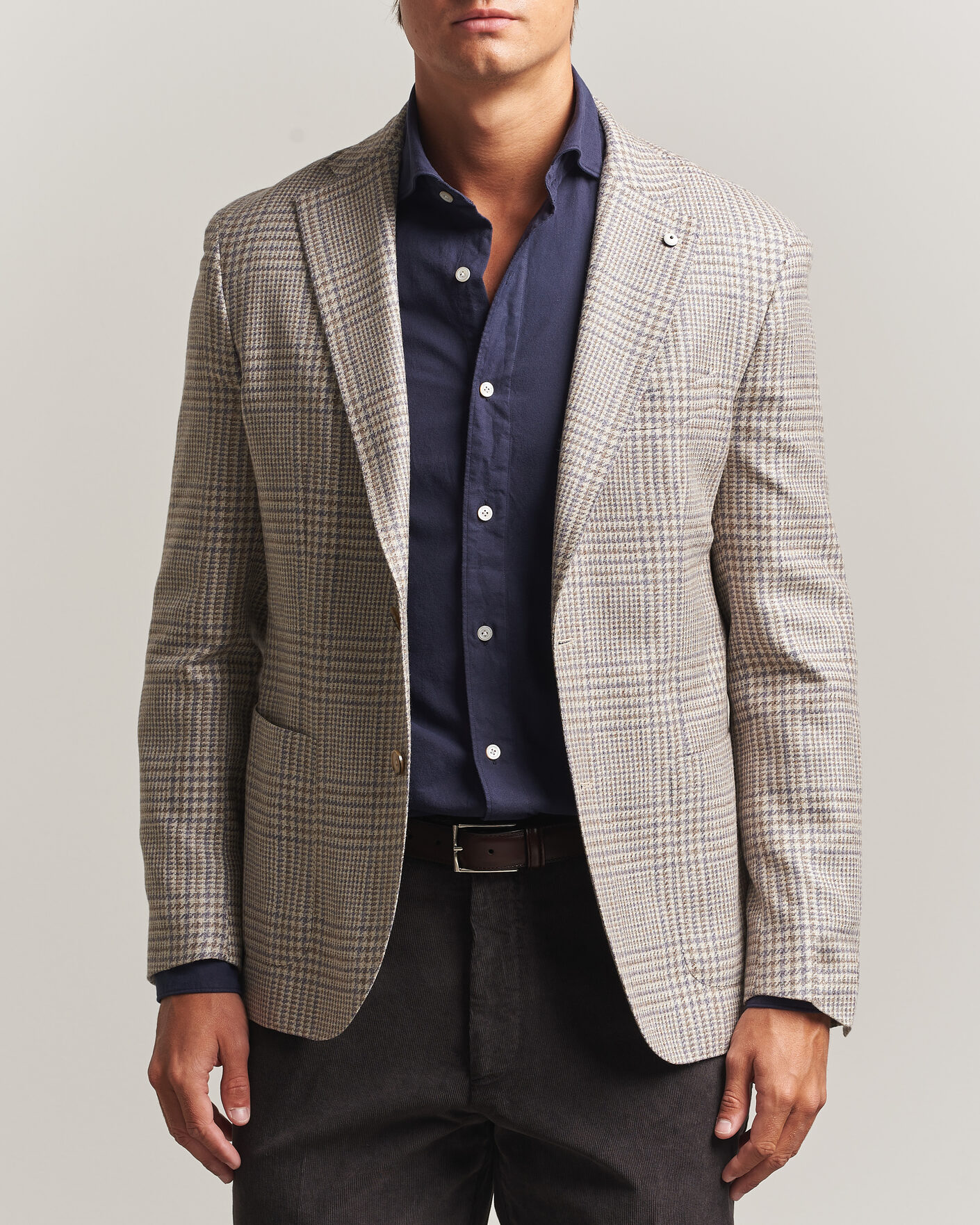 Herr | Kavajer | L.B.M. 1911 | Jack Regular Check Wool/Cashmere/Silk Blazer Brown