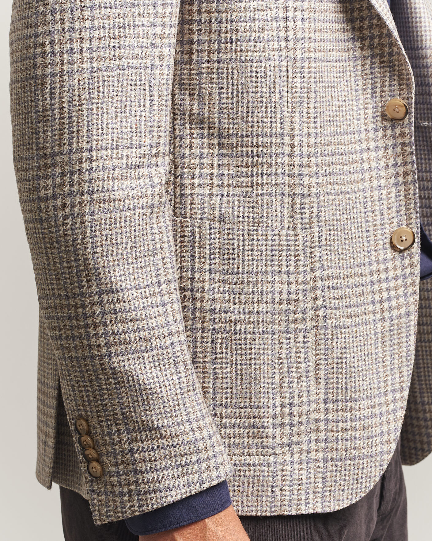 Herr | Kavajer | L.B.M. 1911 | Jack Regular Check Wool/Cashmere/Silk Blazer Brown