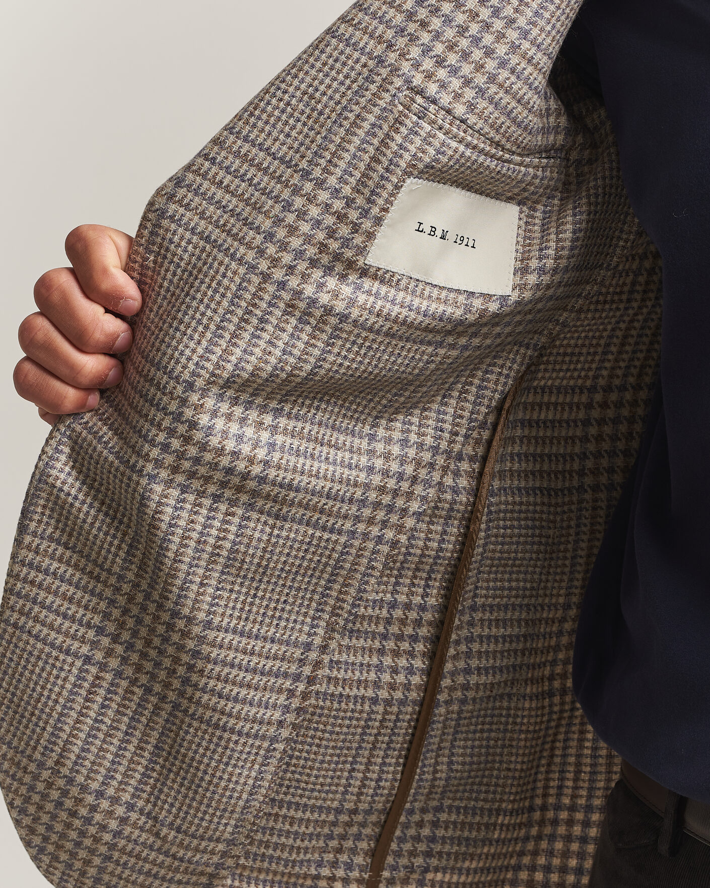 Herr | Kavajer | L.B.M. 1911 | Jack Regular Check Wool/Cashmere/Silk Blazer Brown