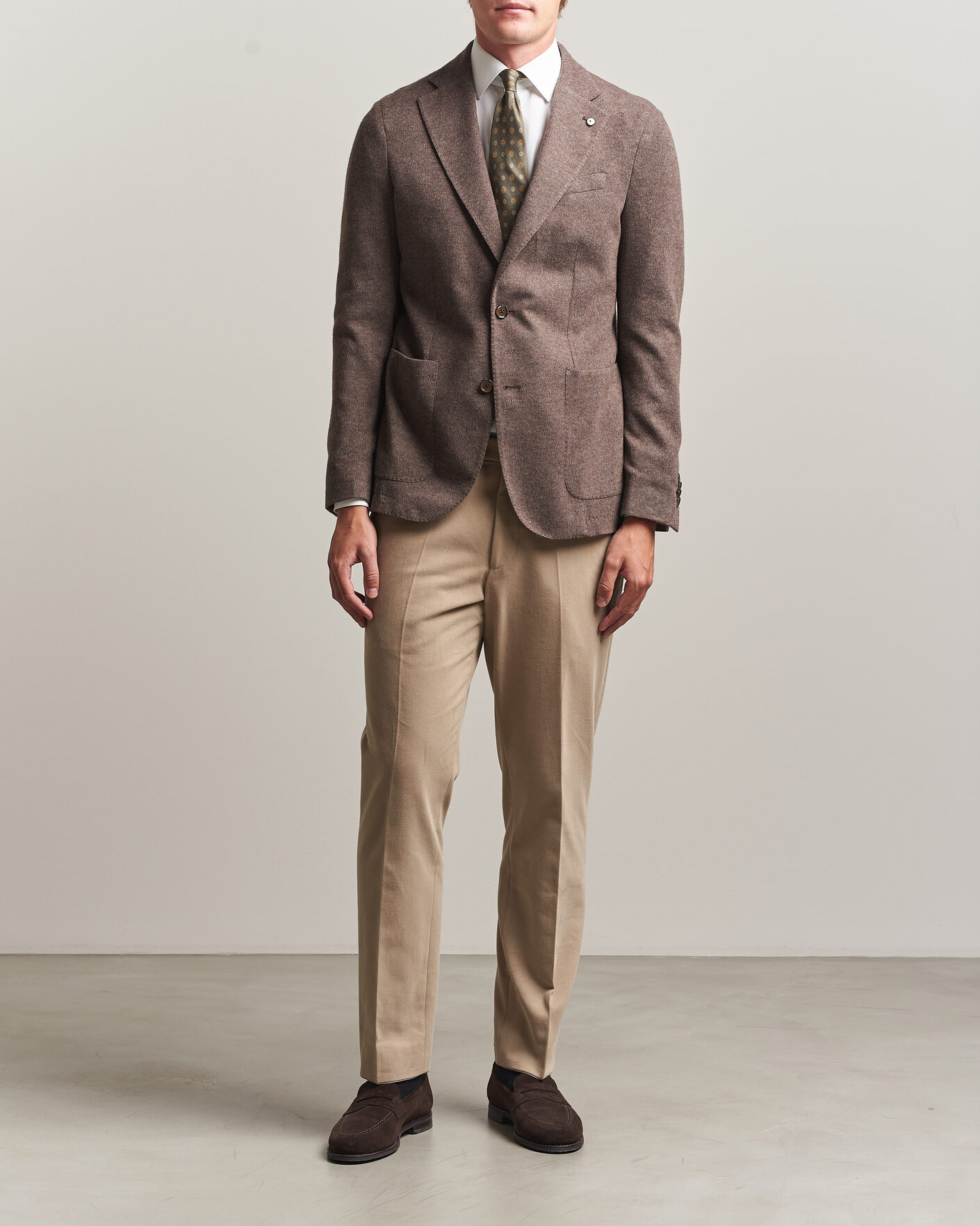 Herr | Kavajer | L.B.M. 1911 | Jack Knitted Cashmere Mix Blazer Brown