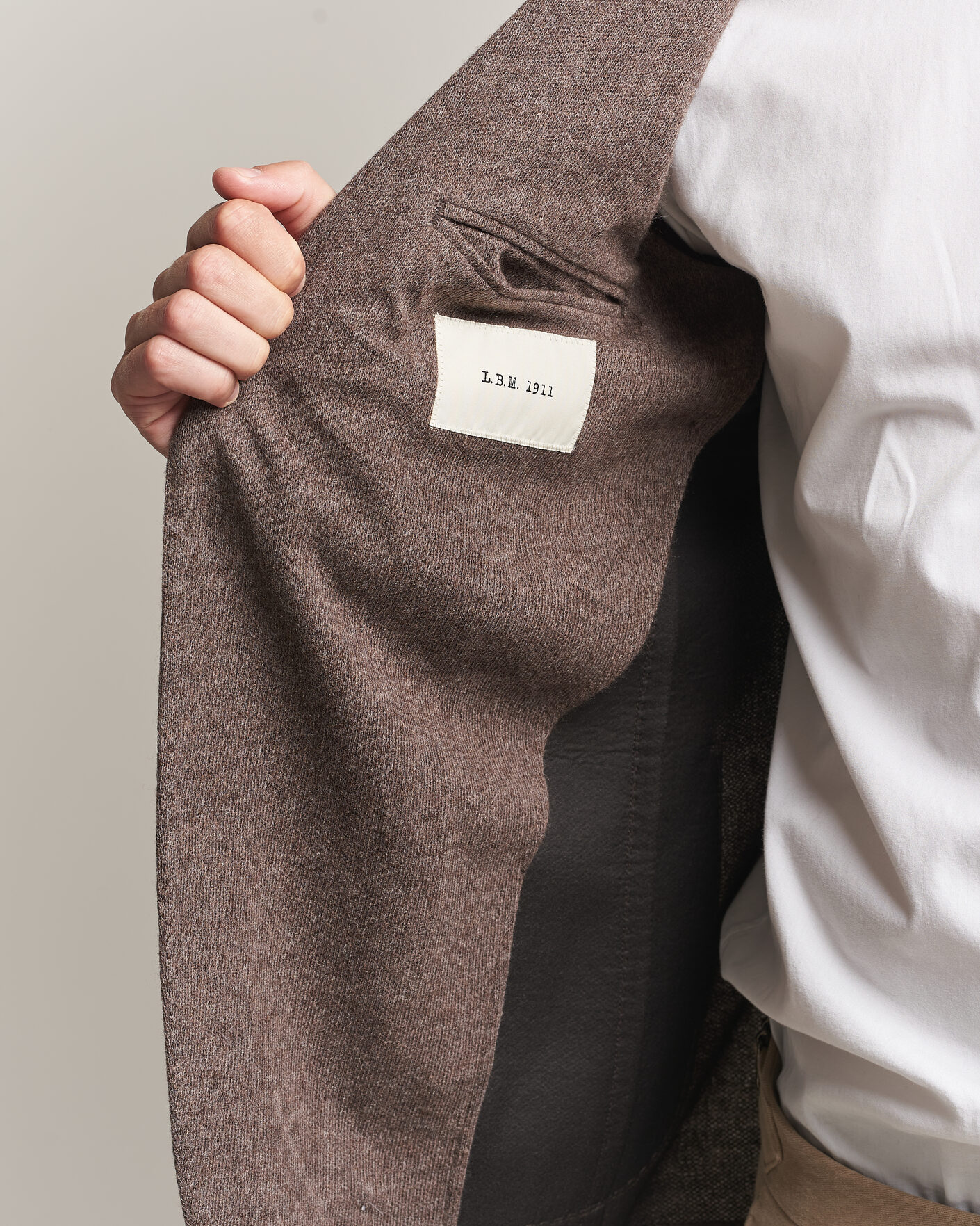 Herr | Kavajer | L.B.M. 1911 | Jack Knitted Cashmere Mix Blazer Brown
