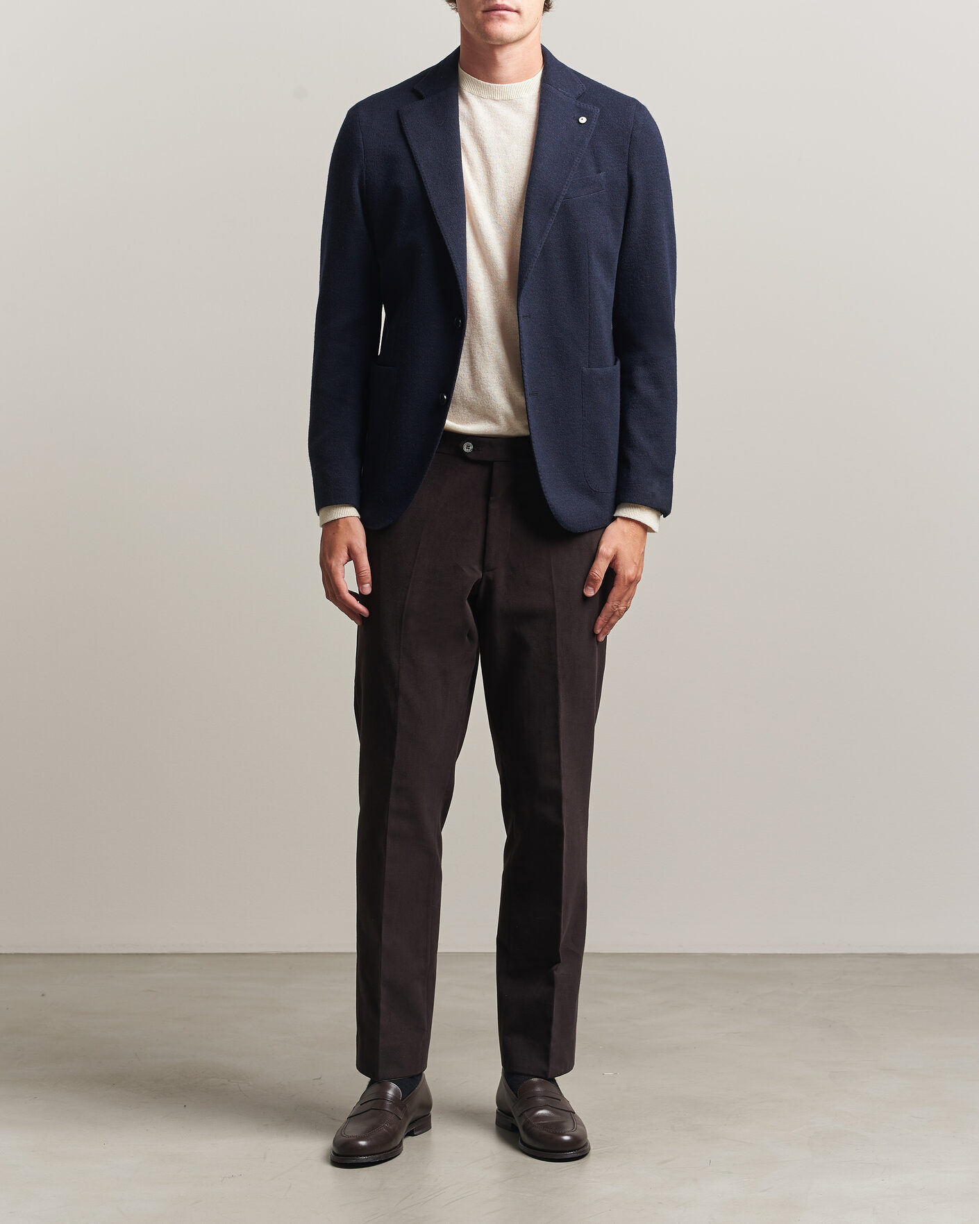Herr | Kavajer | L.B.M. 1911 | Jack Knitted Cashmere Mix Blazer Navy