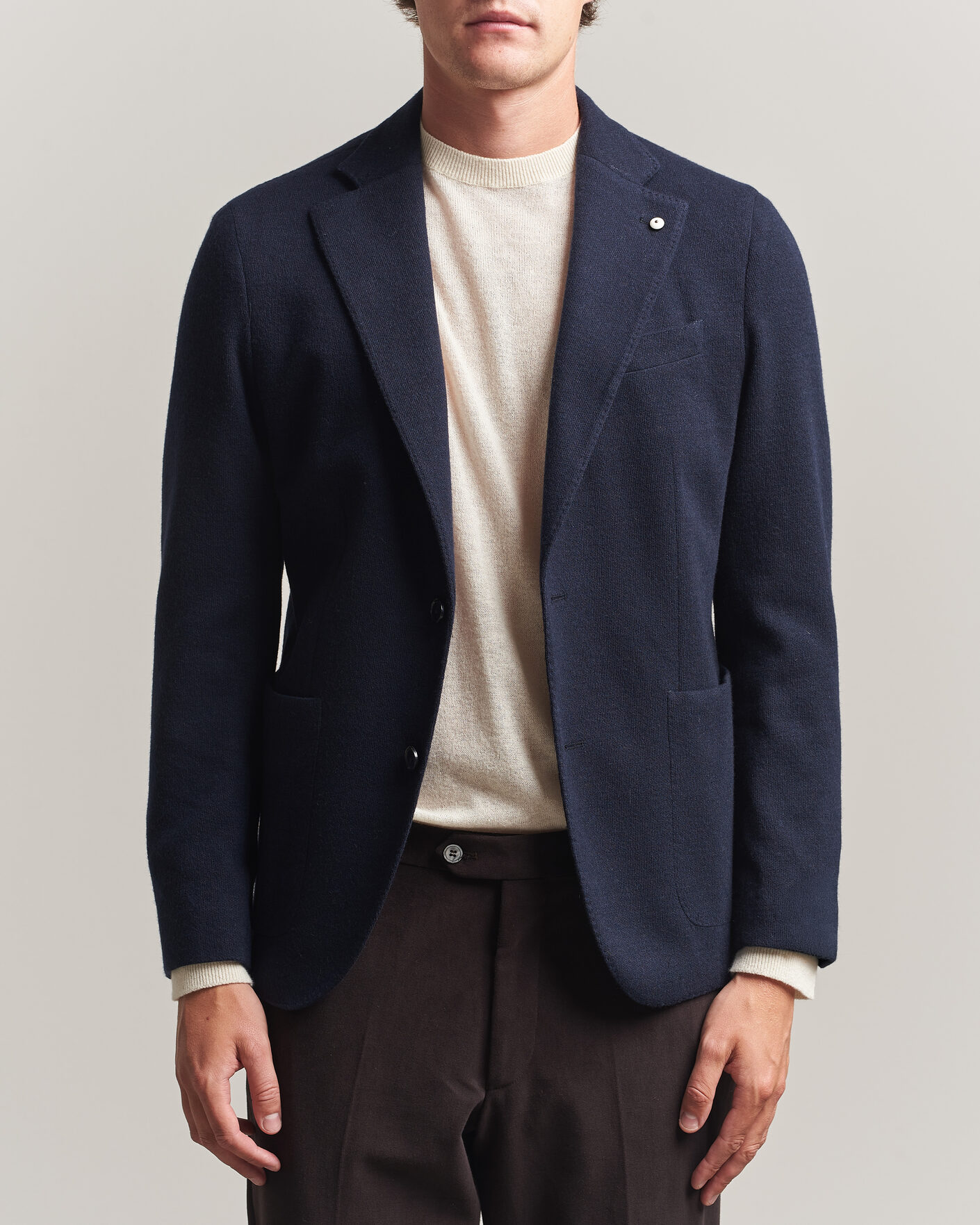 Herr | Kavajer | L.B.M. 1911 | Jack Knitted Cashmere Mix Blazer Navy