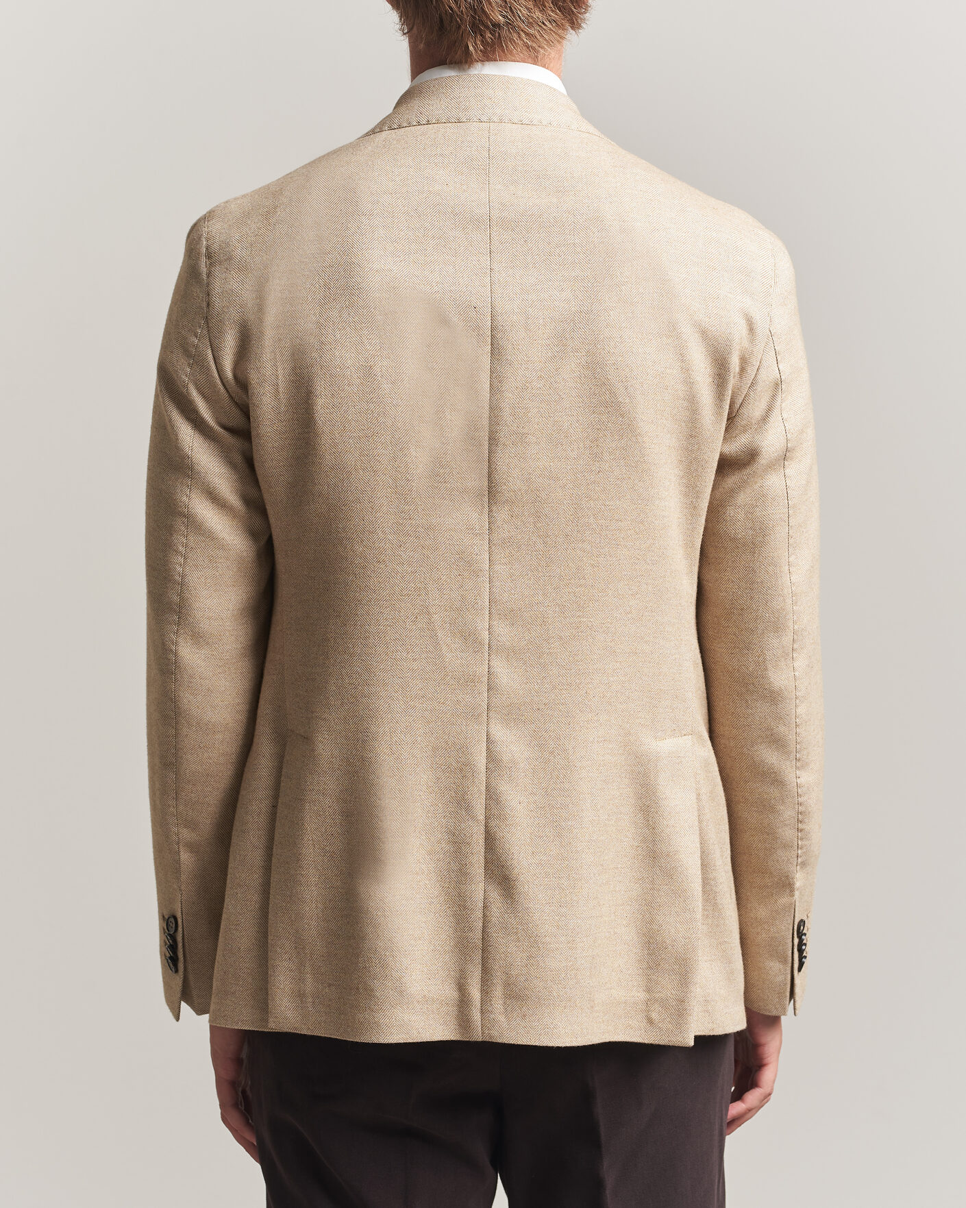Herr | Kavajer | L.B.M. 1911 | Jack Cotton Herringbone Blazer Beige