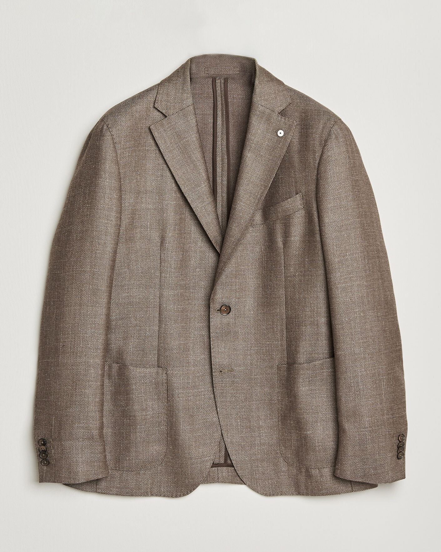 Herr | Kavajer | L.B.M. 1911 | Jack Wool/Silk Hopsack Blazer Brown