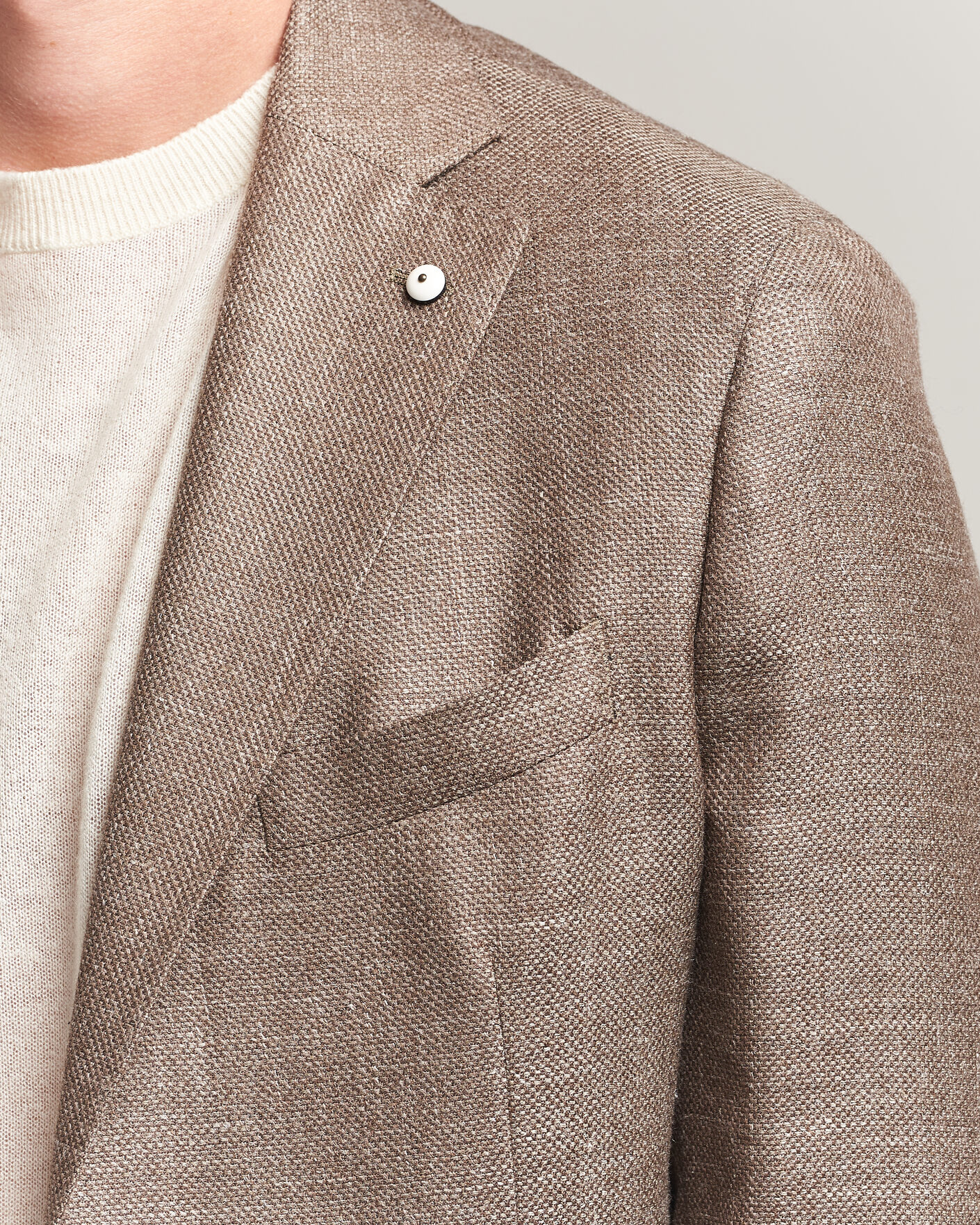 Herr | Kavajer | L.B.M. 1911 | Jack Wool/Silk Hopsack Blazer Brown