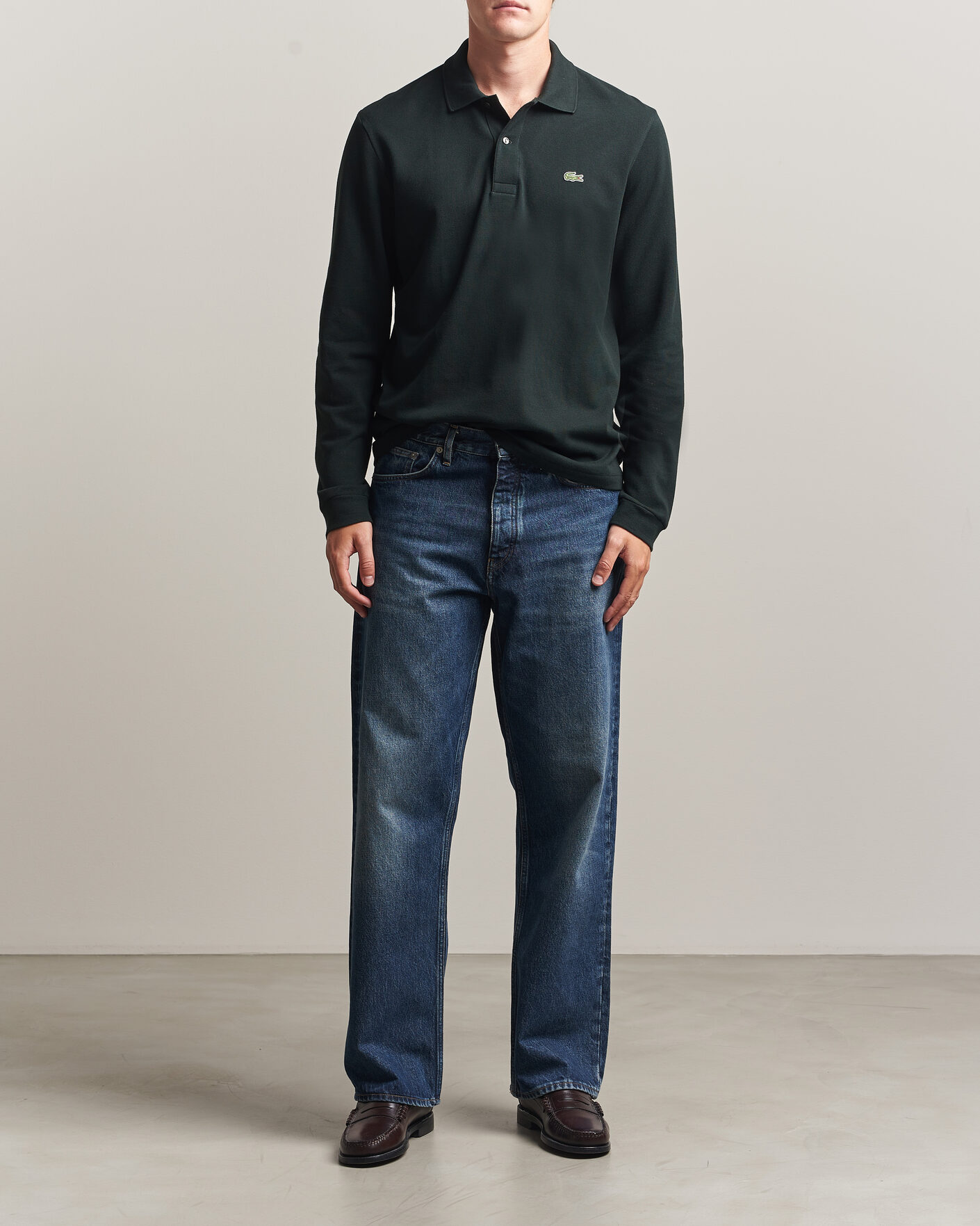 Herr | Pikéer | Lacoste | Original Long Sleeve Polo Piké Dark Varech