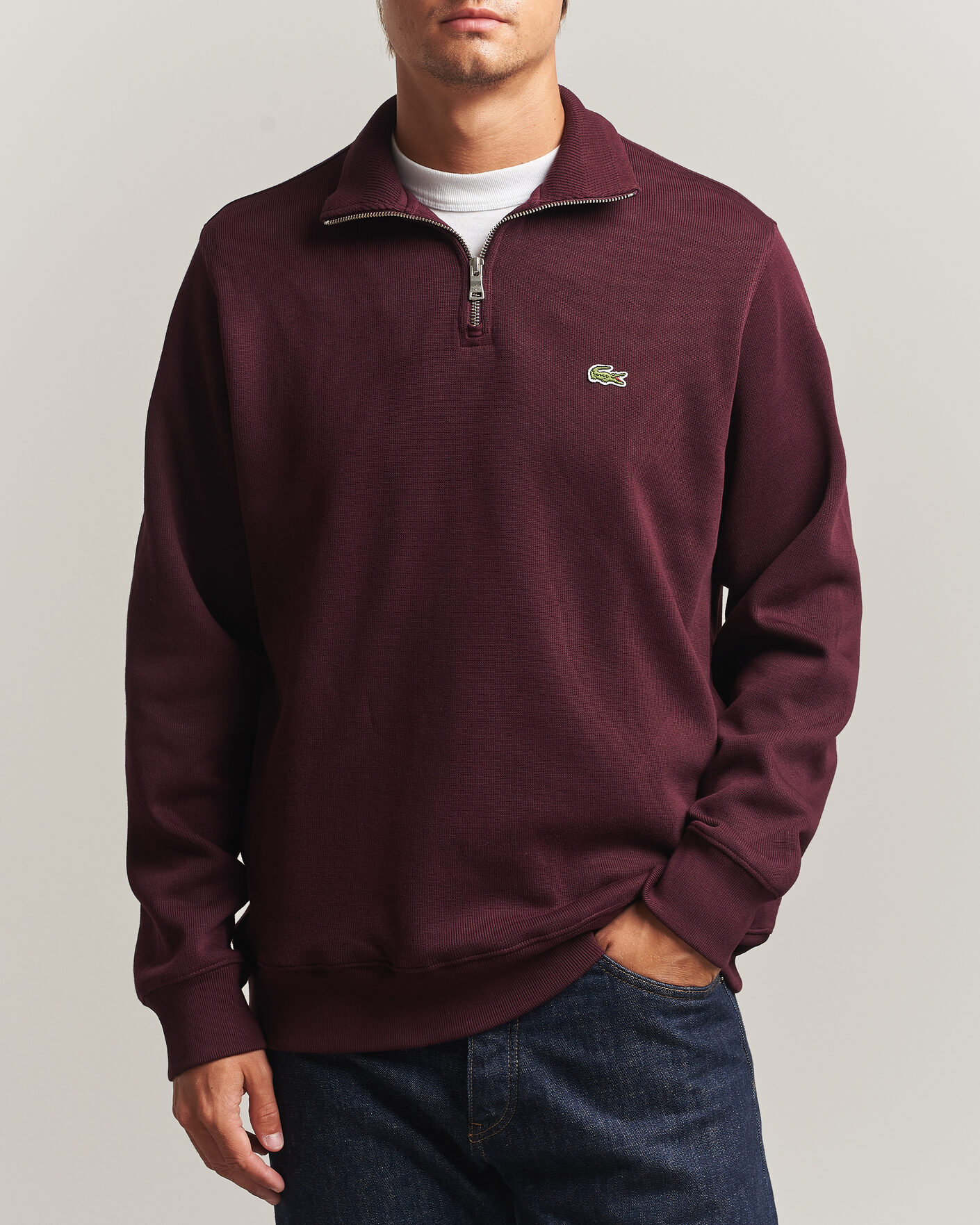 Herr | Tröjor | Lacoste | Rib Interlock Half Zip Oxalis