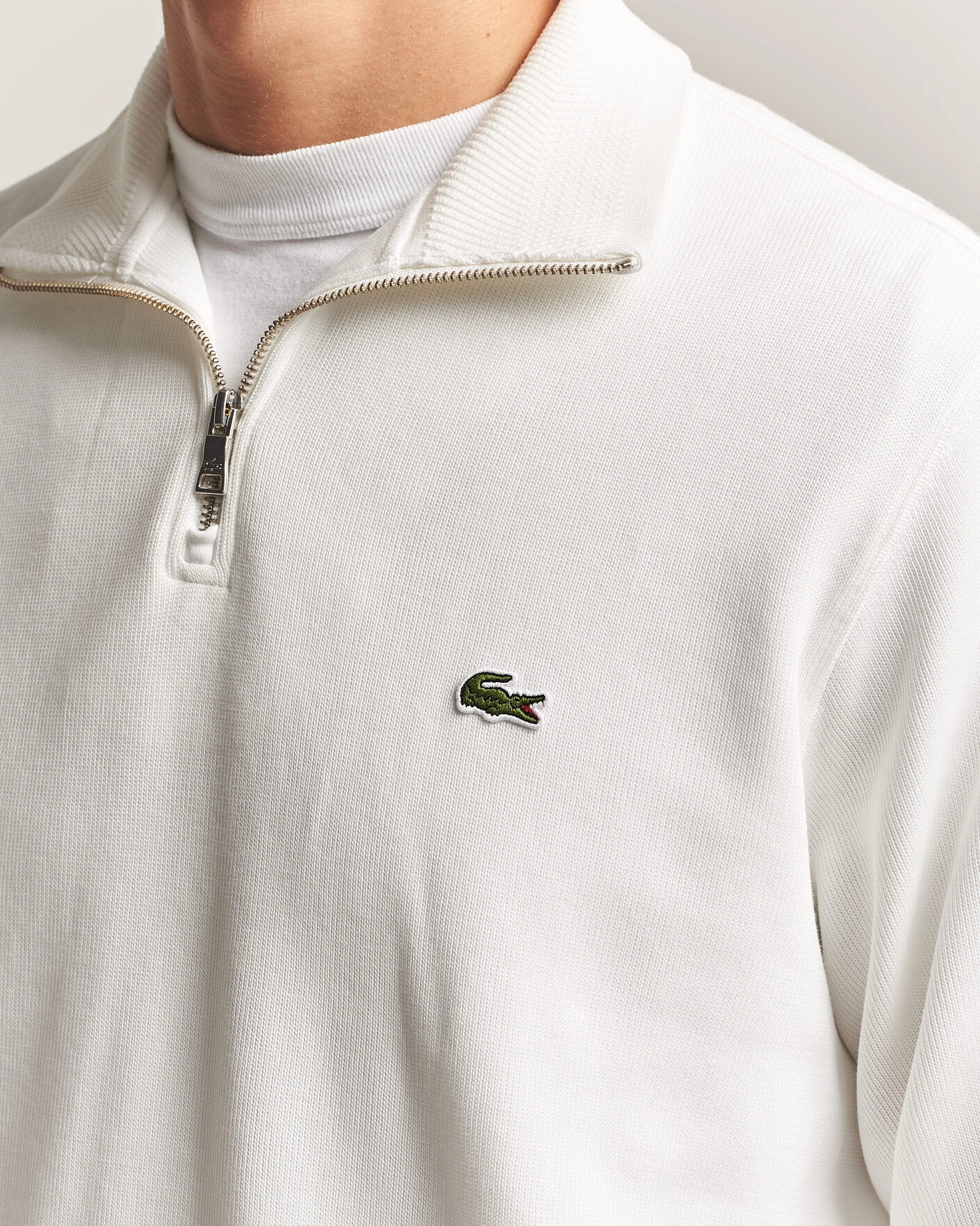 Herr | Tröjor | Lacoste | Rib Interlock Half Zip Flour