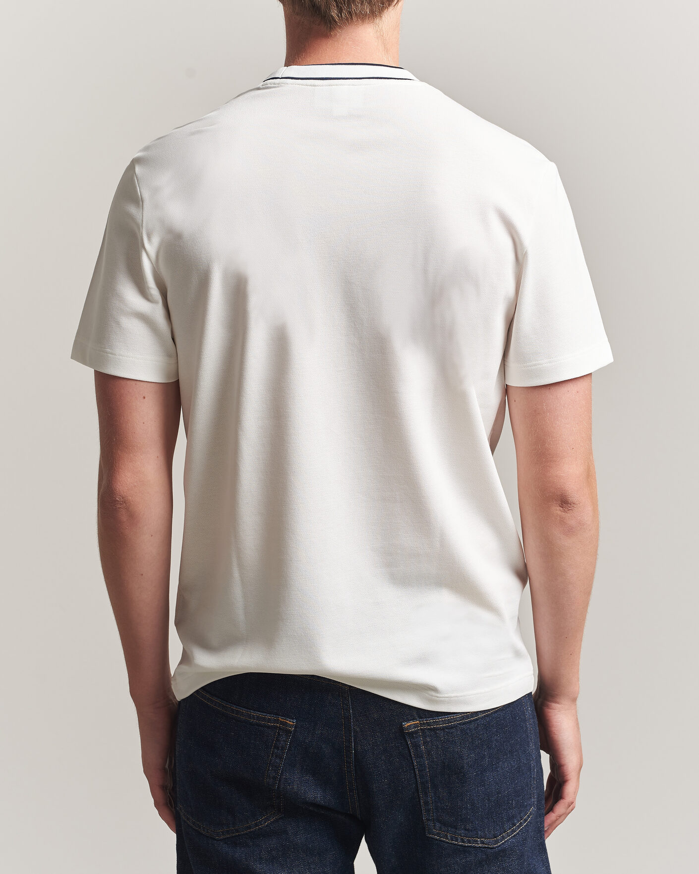 Herr | T-Shirts | Lacoste | Contrast Rib Piqué T-Shirt Flour