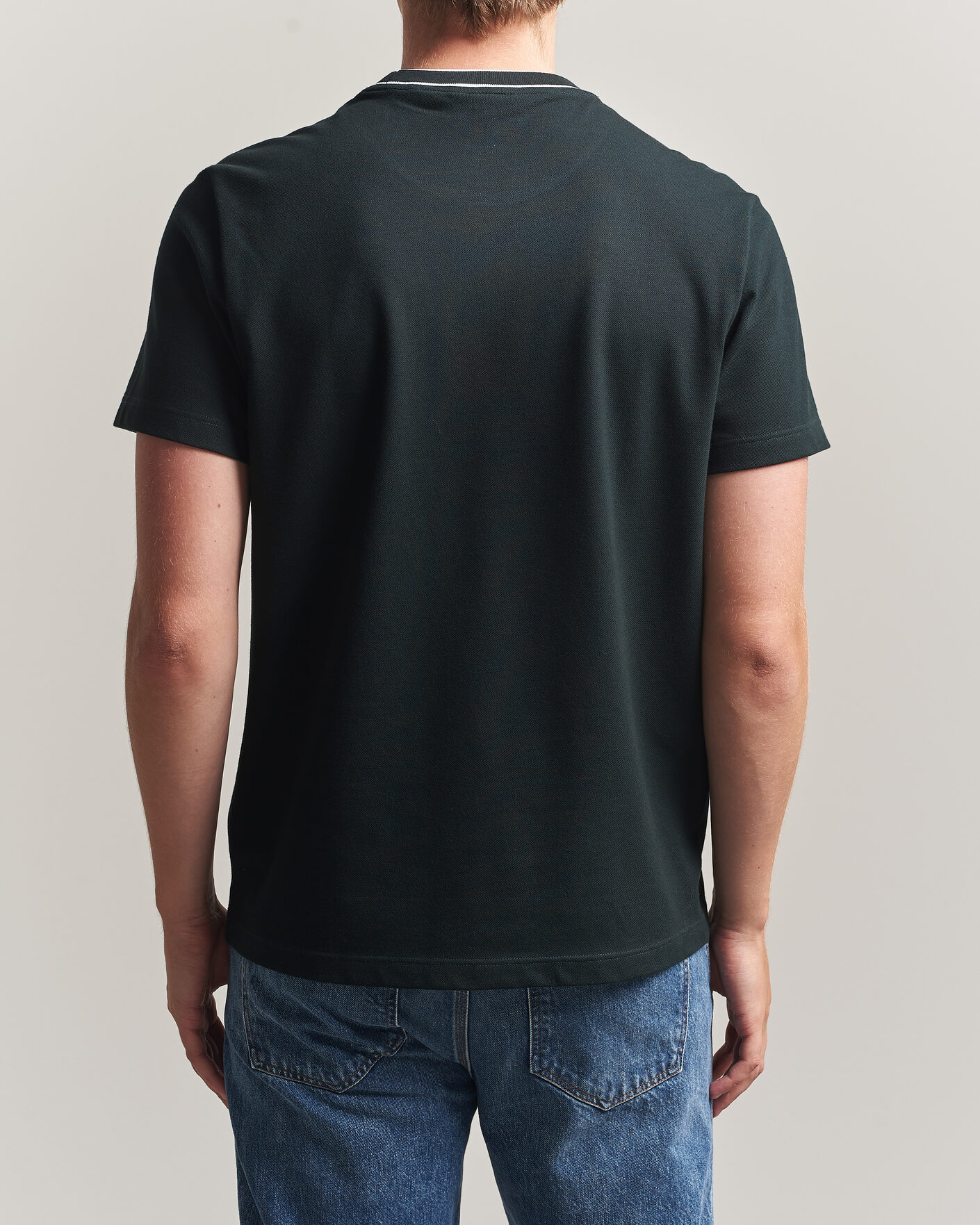 Herr | T-Shirts | Lacoste | Contrast Rib Piqué T-Shirt Dark Varech