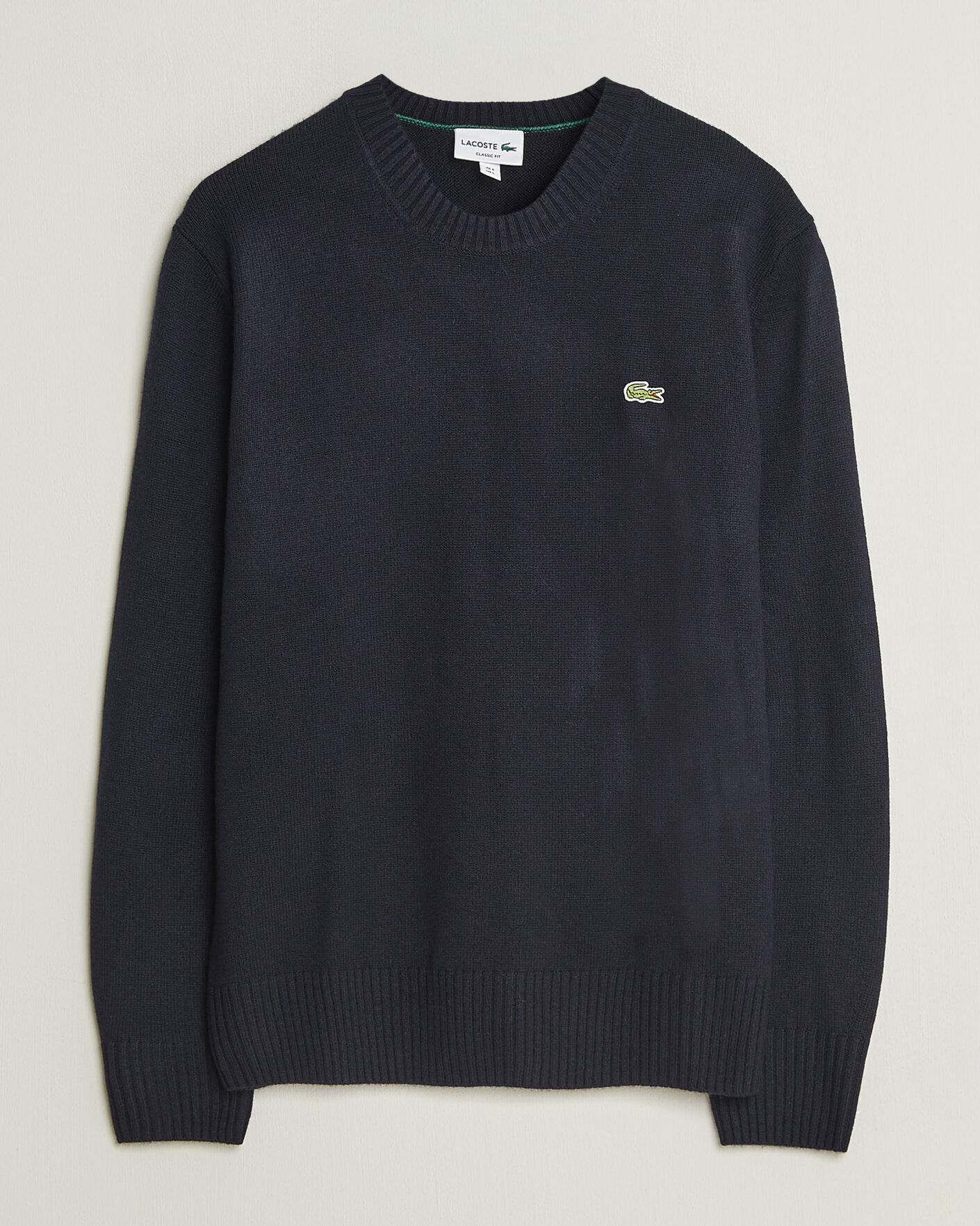 Herr | Tröjor | Lacoste | Carded Wool Crew Neck Navy Blue