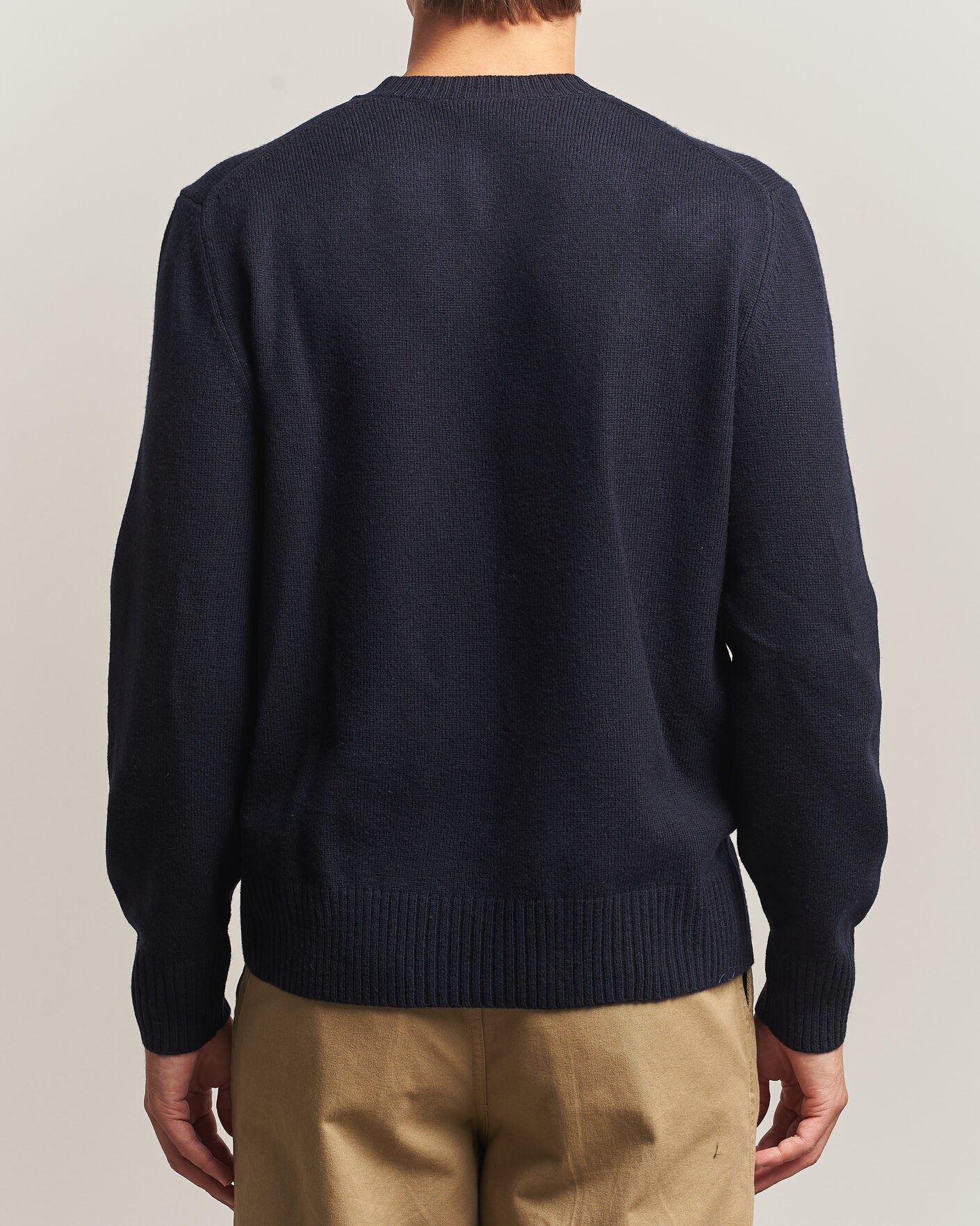 Herr | Tröjor | Lacoste | Carded Wool Crew Neck Navy Blue