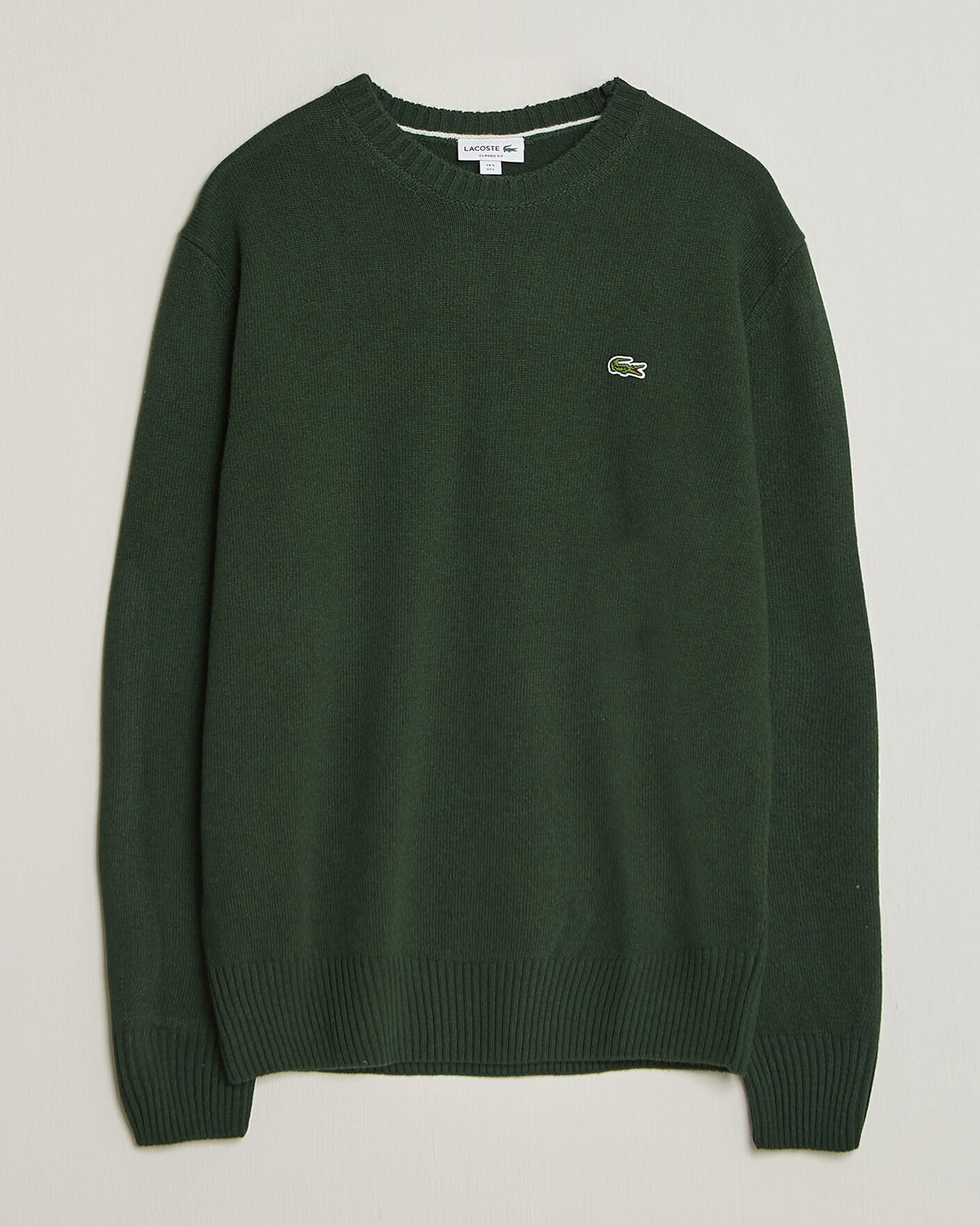 Herr | Tröjor | Lacoste | Carded Wool Crew Neck Sinople