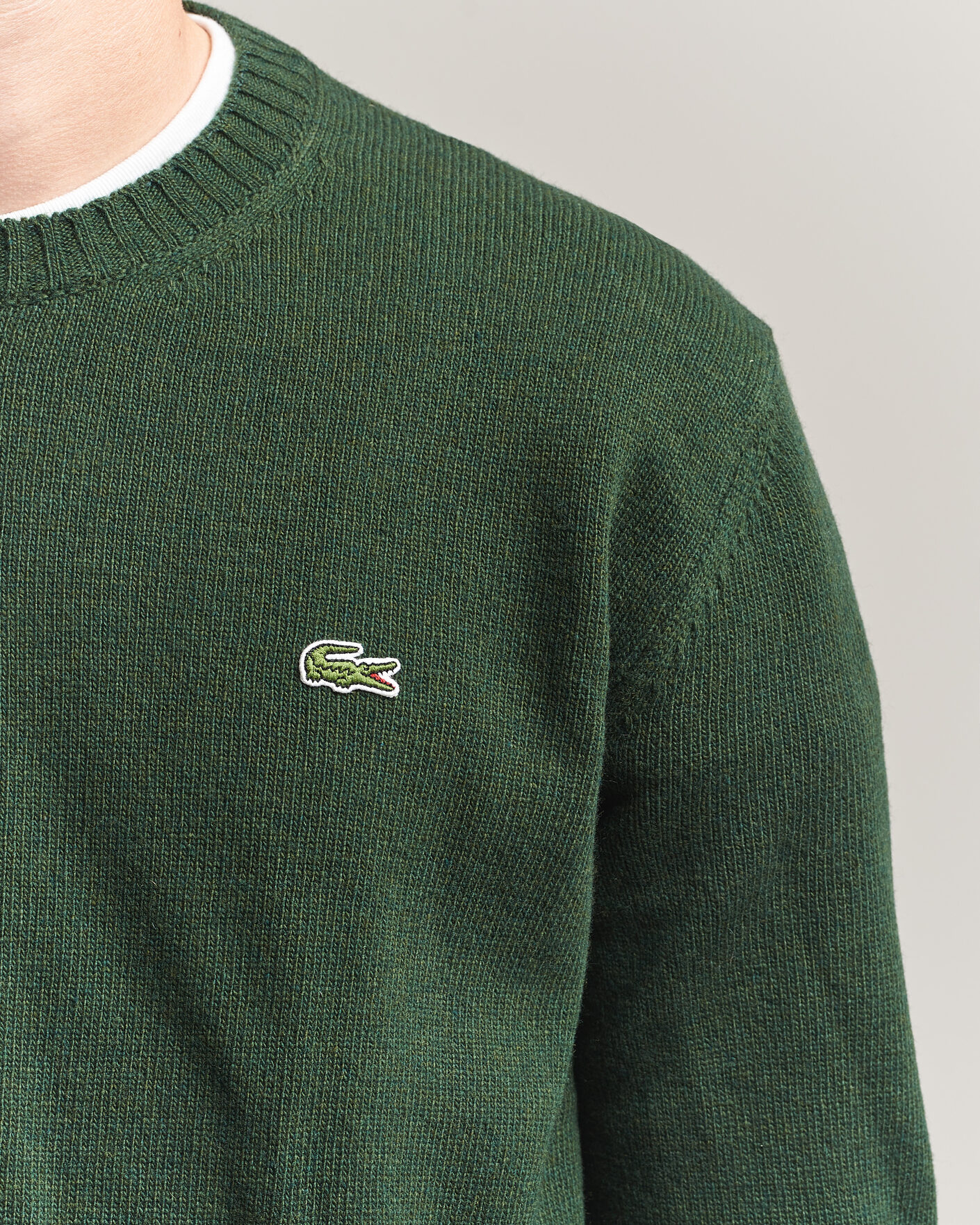 Herr | Tröjor | Lacoste | Carded Wool Crew Neck Sinople