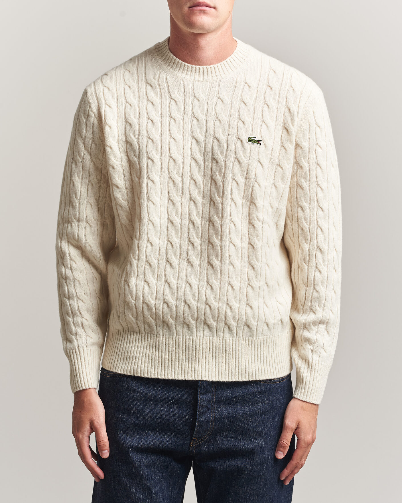 Herr | Tröjor | Lacoste | Carded Wool Cable Crew Neck Lapland