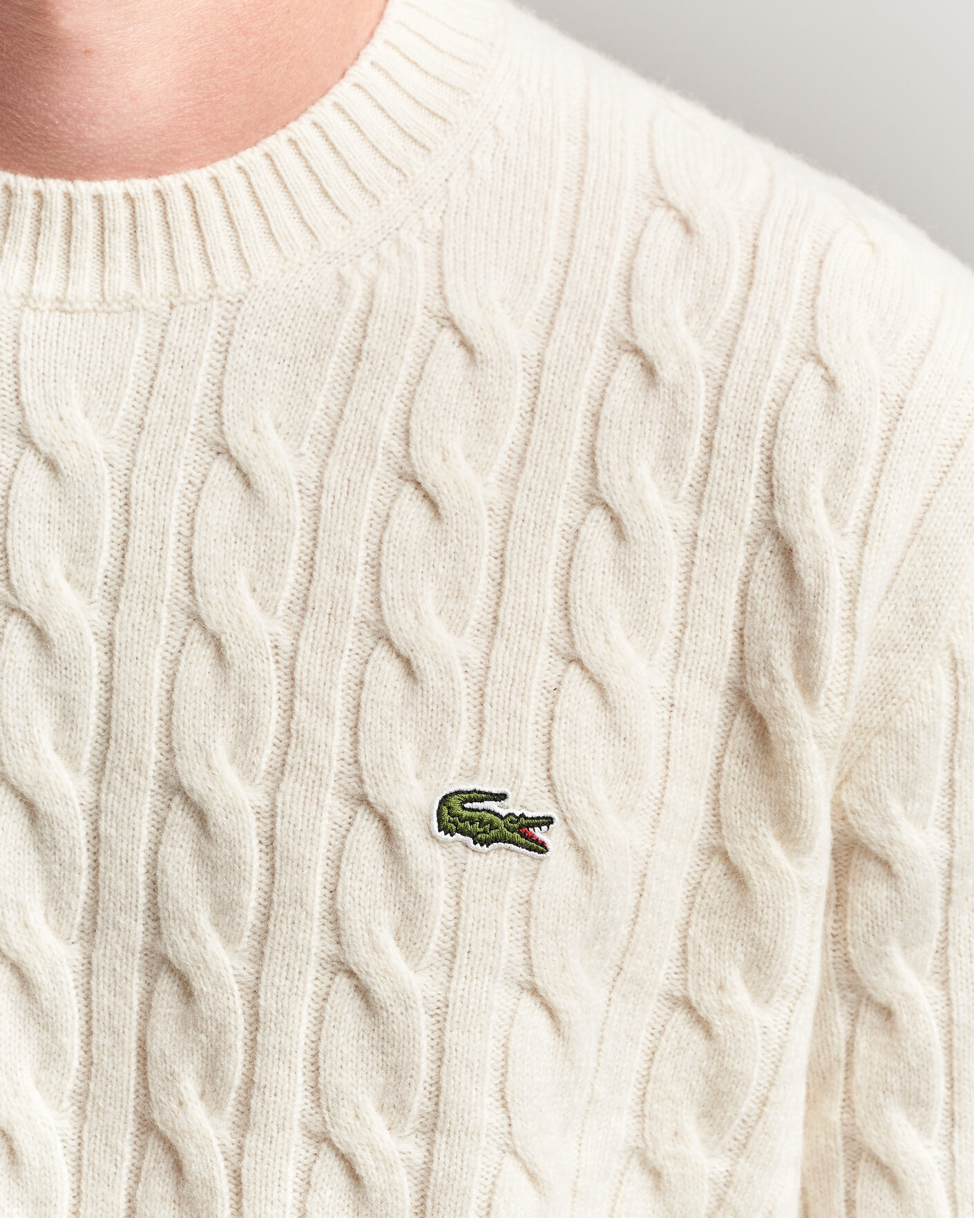 Herr | Tröjor | Lacoste | Carded Wool Cable Crew Neck Lapland