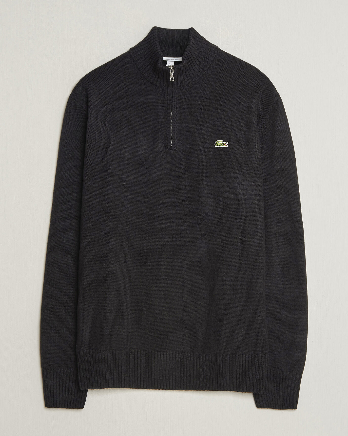 Herr | Tröjor | Lacoste | Carded Wool Half Zip Black