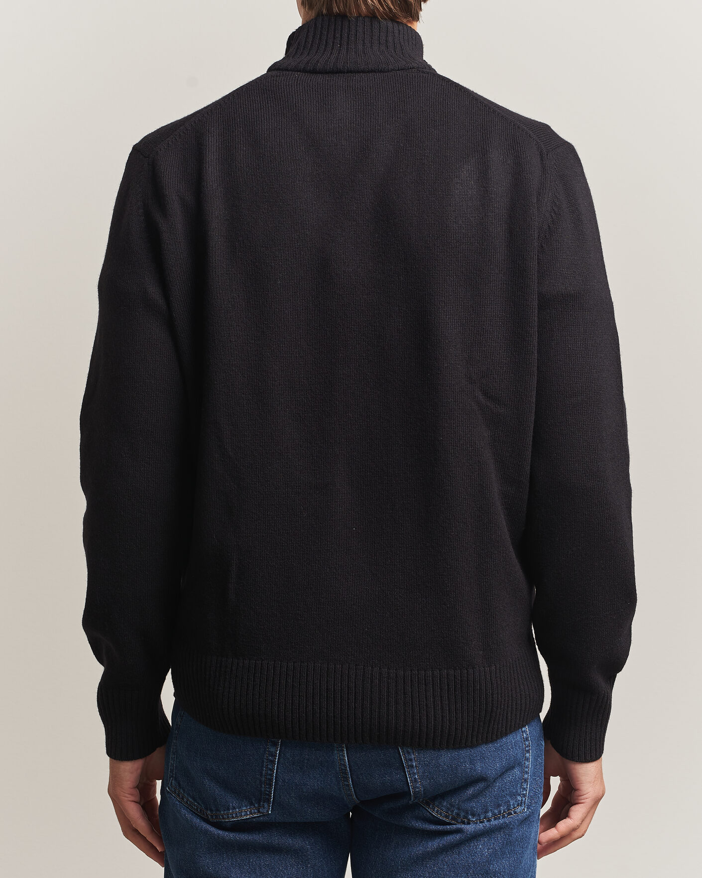 Herr | Tröjor | Lacoste | Carded Wool Half Zip Black