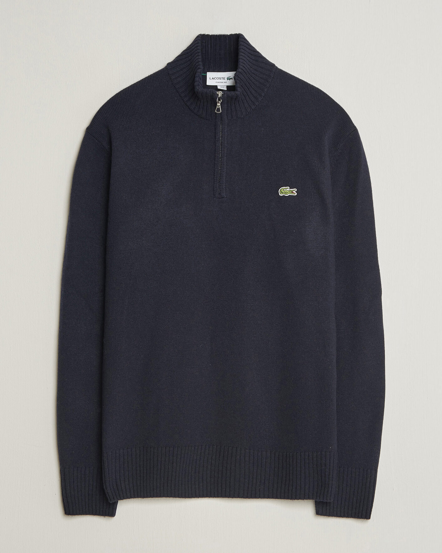 Herr | Tröjor | Lacoste | Carded Wool Half Zip Navy Blue