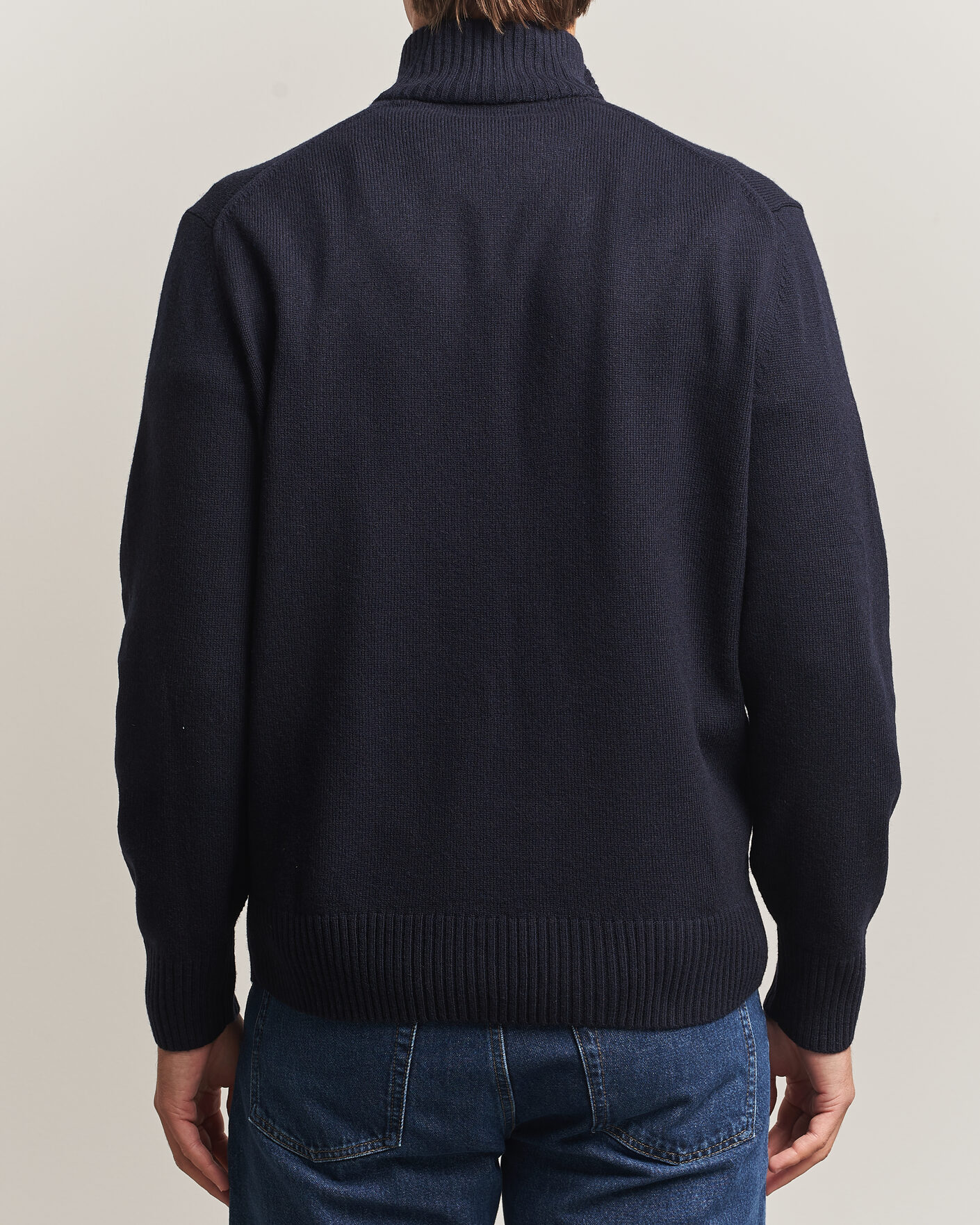 Herr | Tröjor | Lacoste | Carded Wool Half Zip Navy Blue