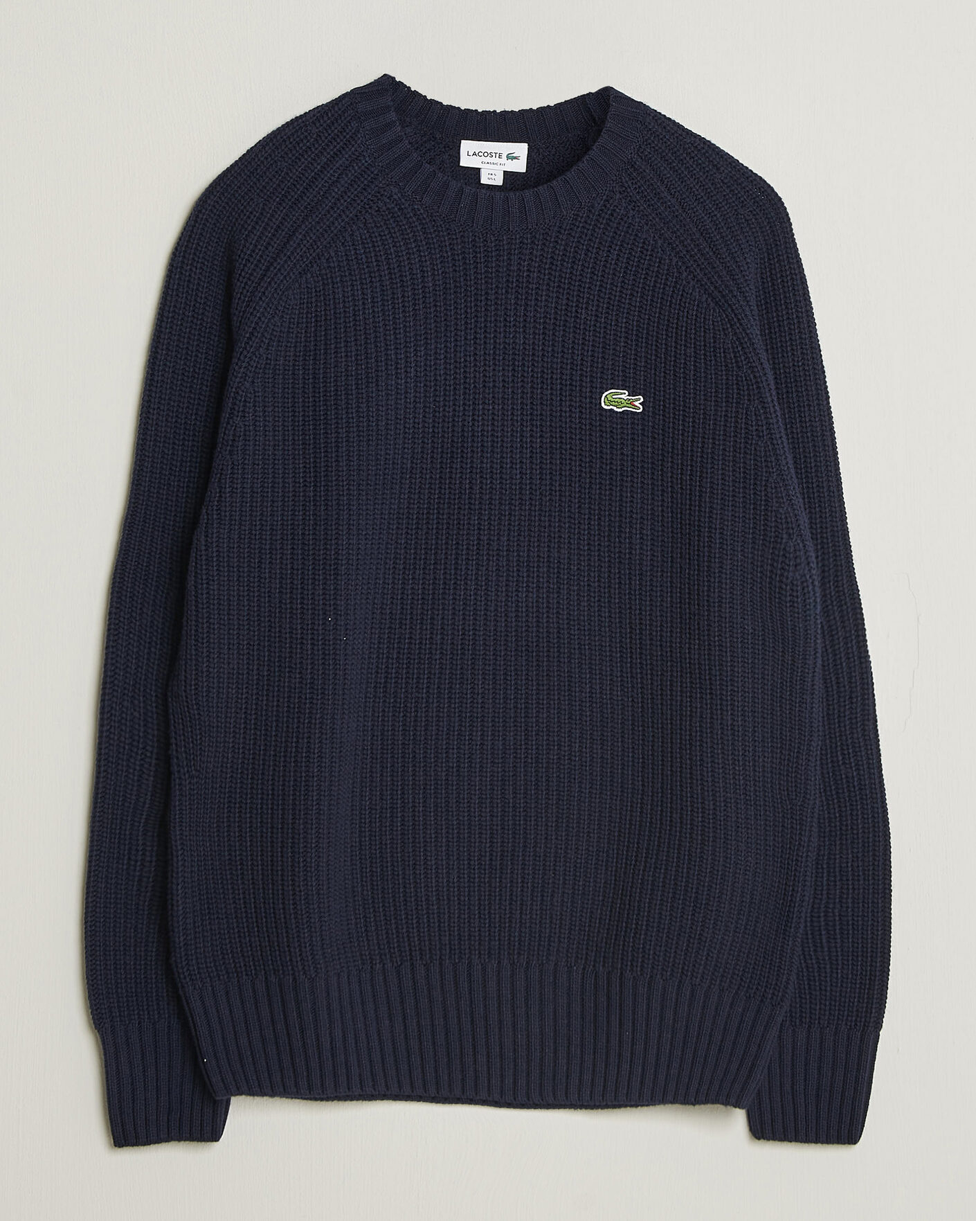 Herr | Tröjor | Lacoste | Heavy Wool Knitted Sweater Navy Blue