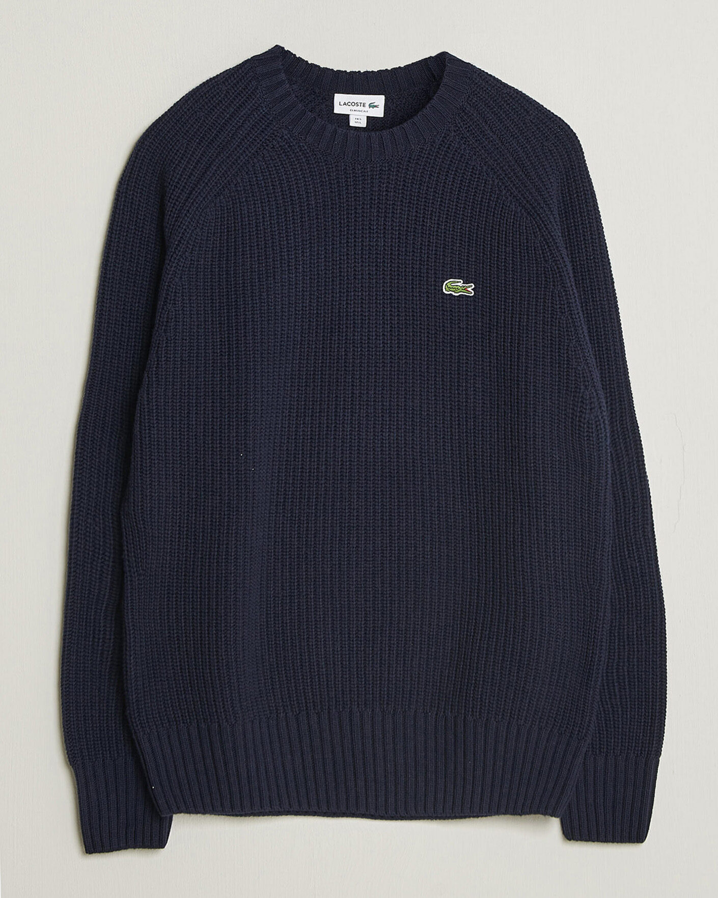 Herr | Tröjor | Lacoste | Heavy Wool Knitted Sweater Navy Blue