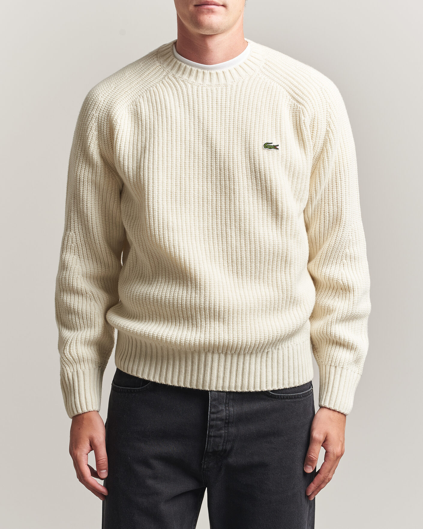 Herr | Tröjor | Lacoste | Heavy Wool Knitted Sweater Lapland